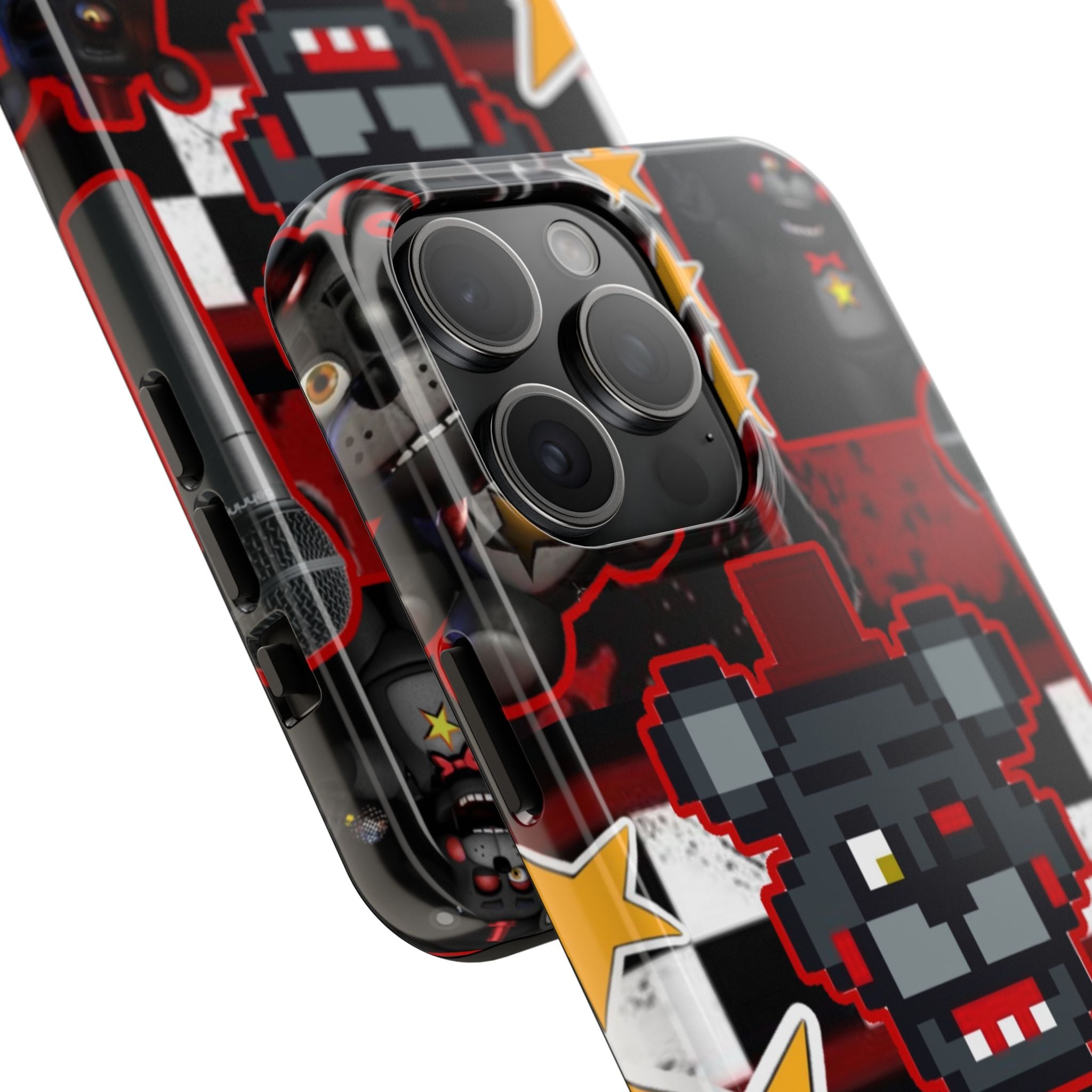 FNAF 5NAF Five Nights at Freddys Lefty Pixel Horror Animatronic Phone Case | Five Nights at Freddys style, dark arcade stars