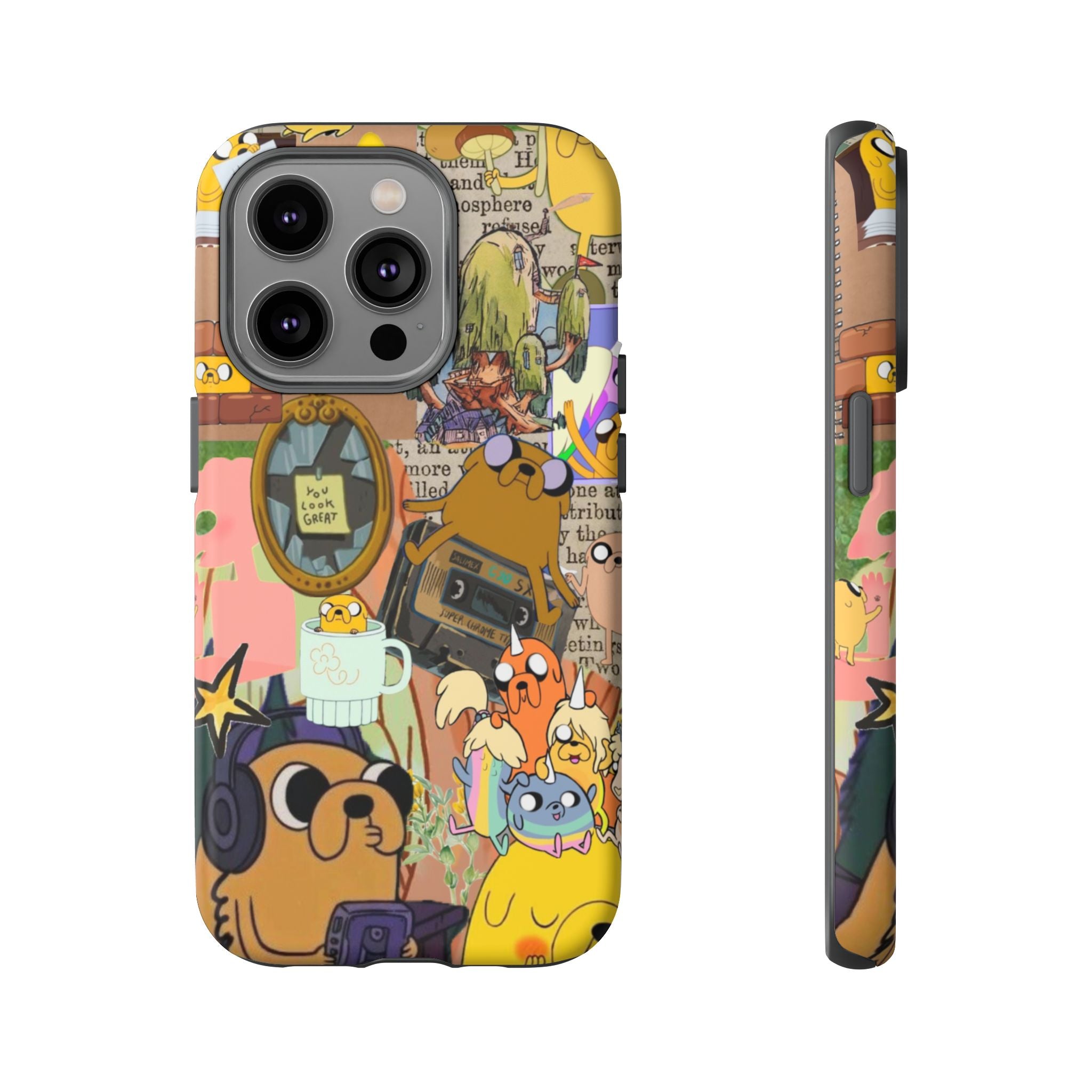 Adventure Time Jake the Dog Cartoon Collage Phone Case | Adventure Dog Character Pattern
