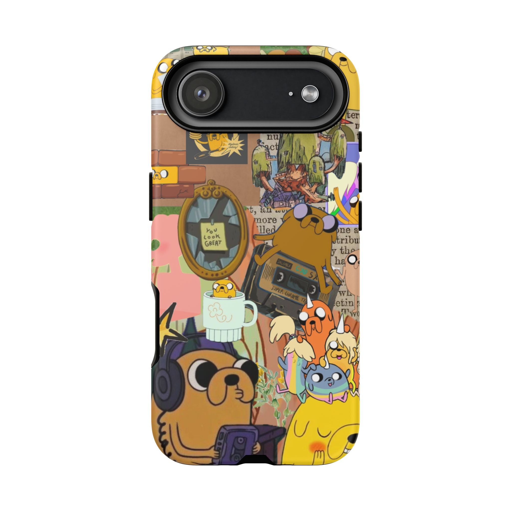Adventure Time Jake the Dog Cartoon Collage Phone Case | Adventure Dog Character Pattern