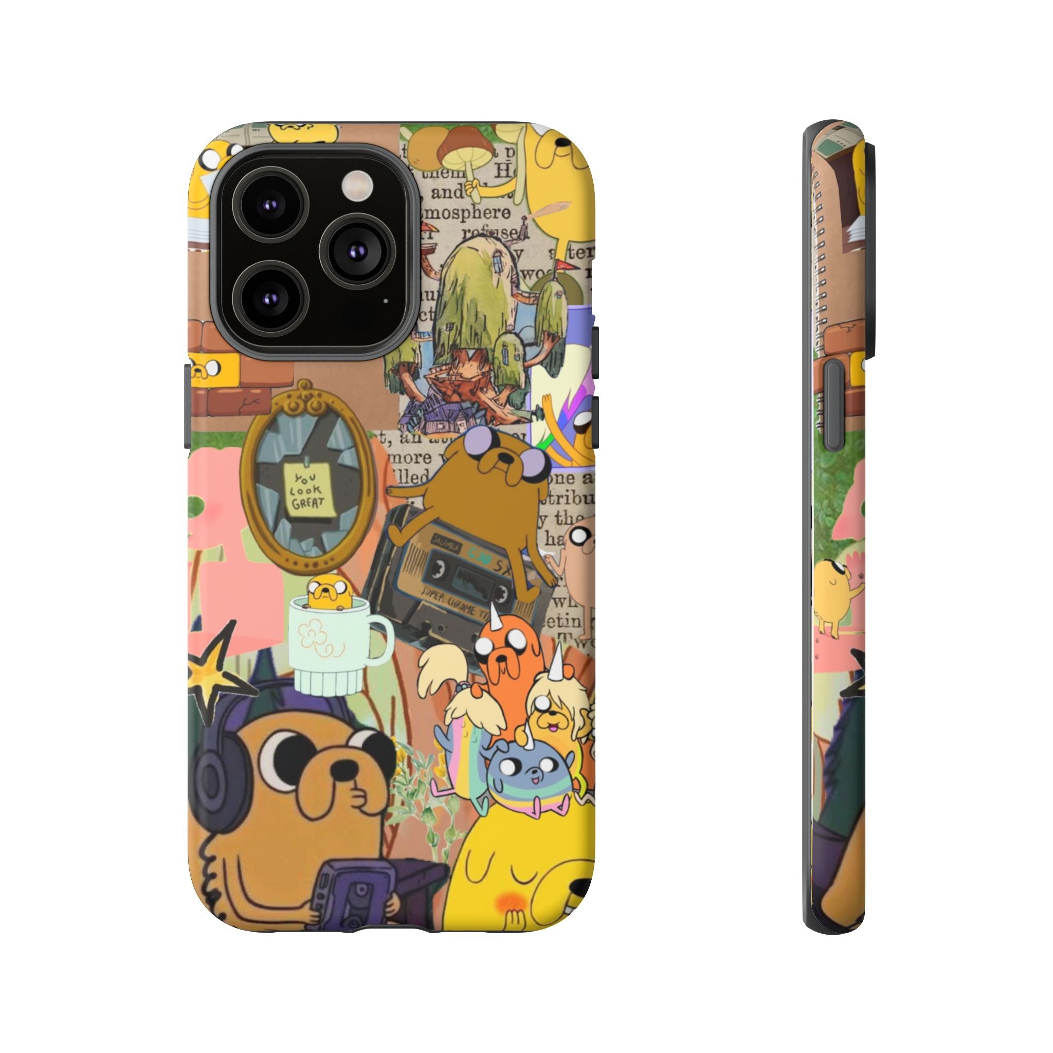 Adventure Time Jake the Dog Cartoon Collage Phone Case | Adventure Dog Character Pattern