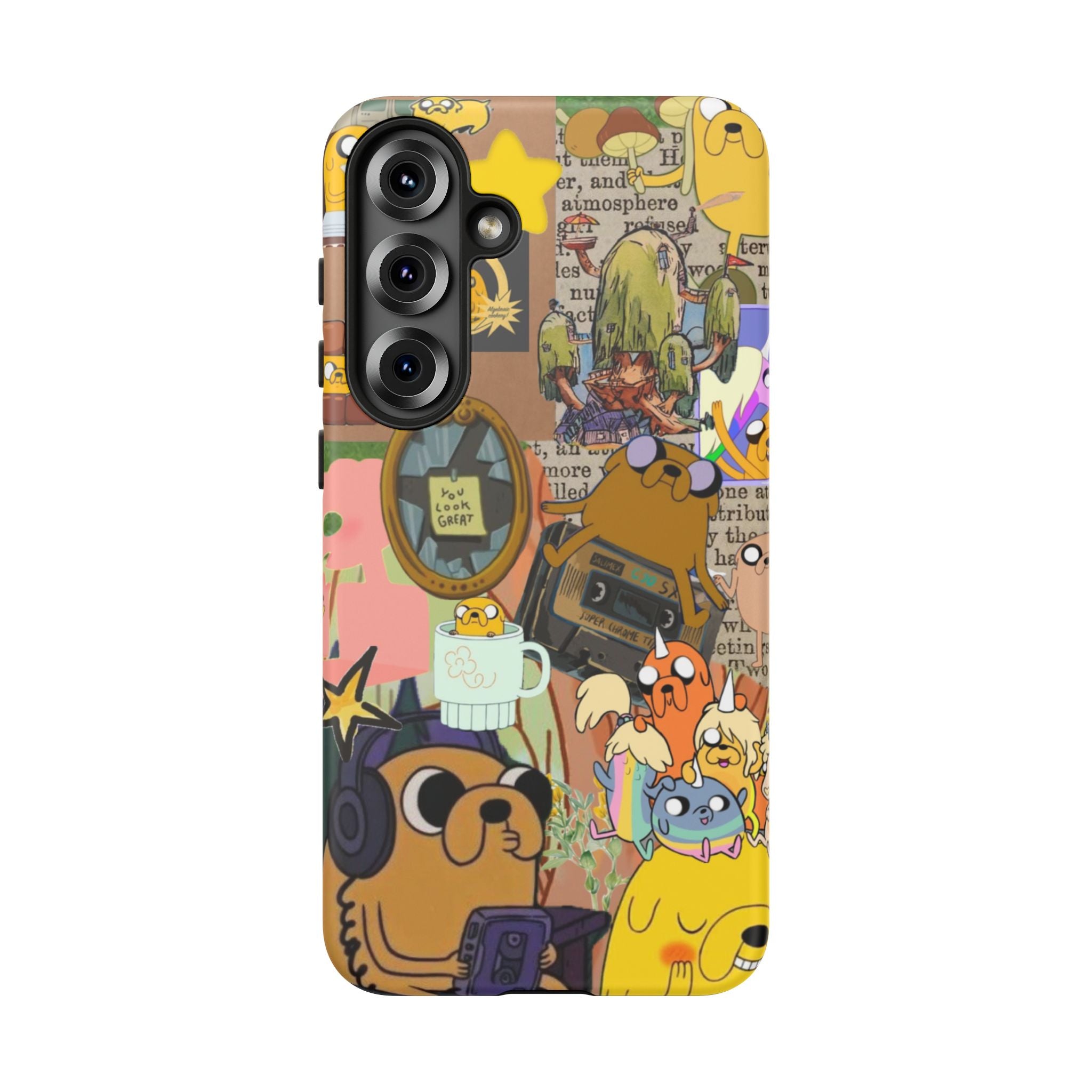 Adventure Time Jake the Dog Cartoon Collage Phone Case | Adventure Dog Character Pattern