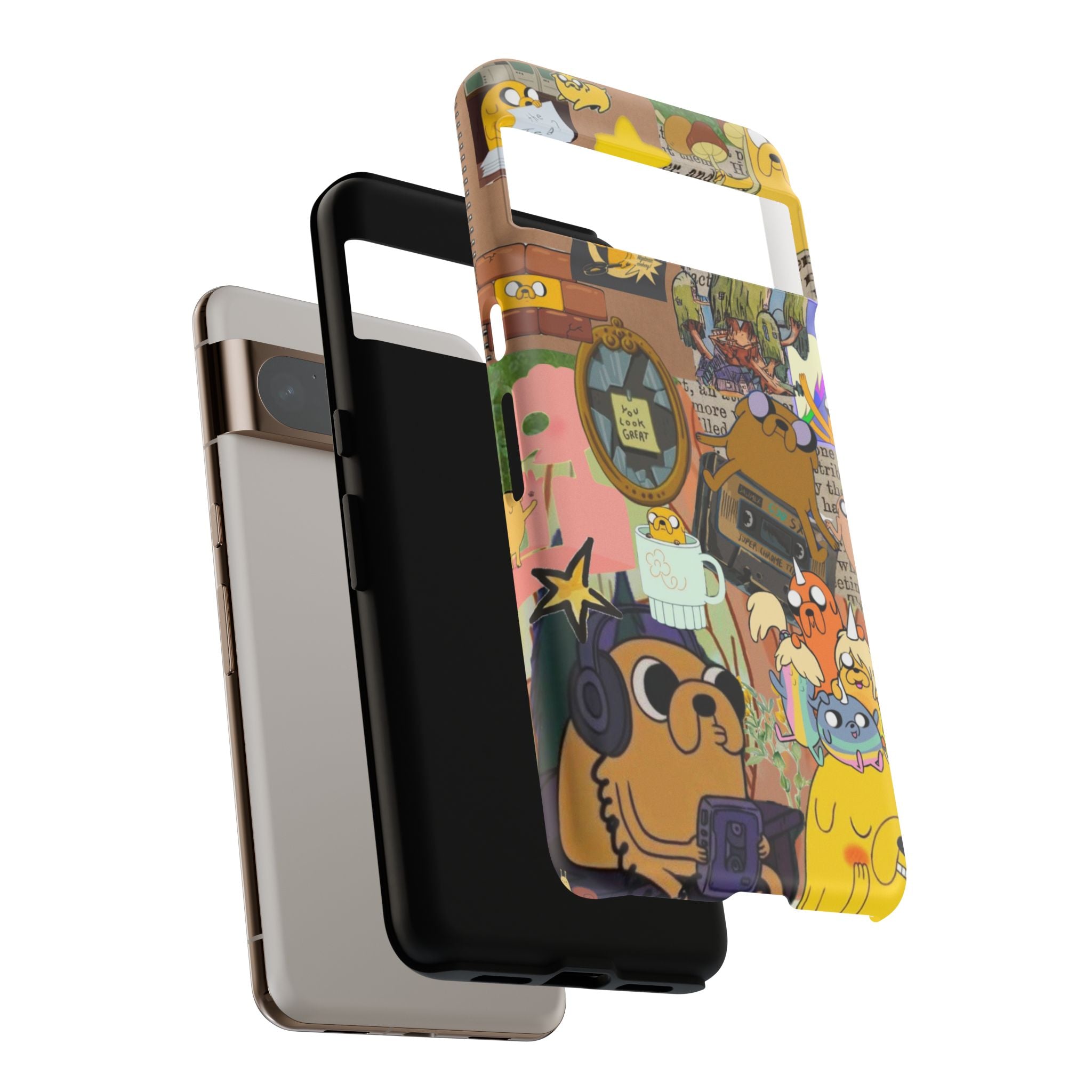 Adventure Time Jake the Dog Cartoon Collage Phone Case | Adventure Dog Character Pattern