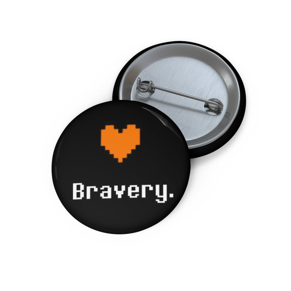 Undertale Bravery Orange Pixel Heart Bravery pin