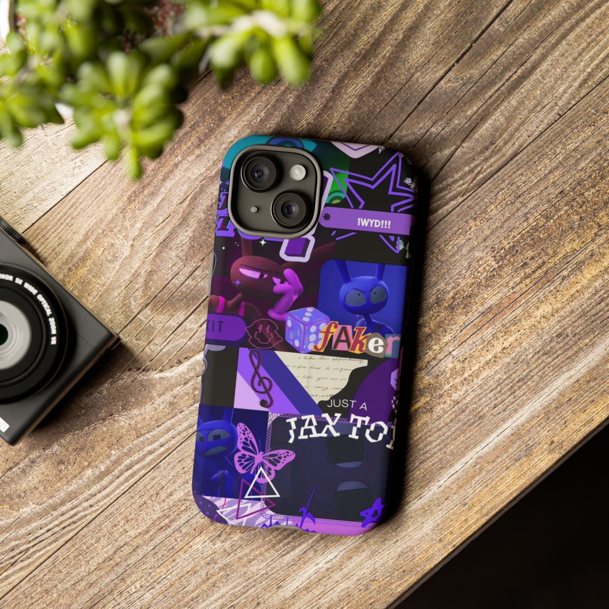 Jax The Amazing Digital Circus Purple Grunge Collage Phone Case | Tough Cases