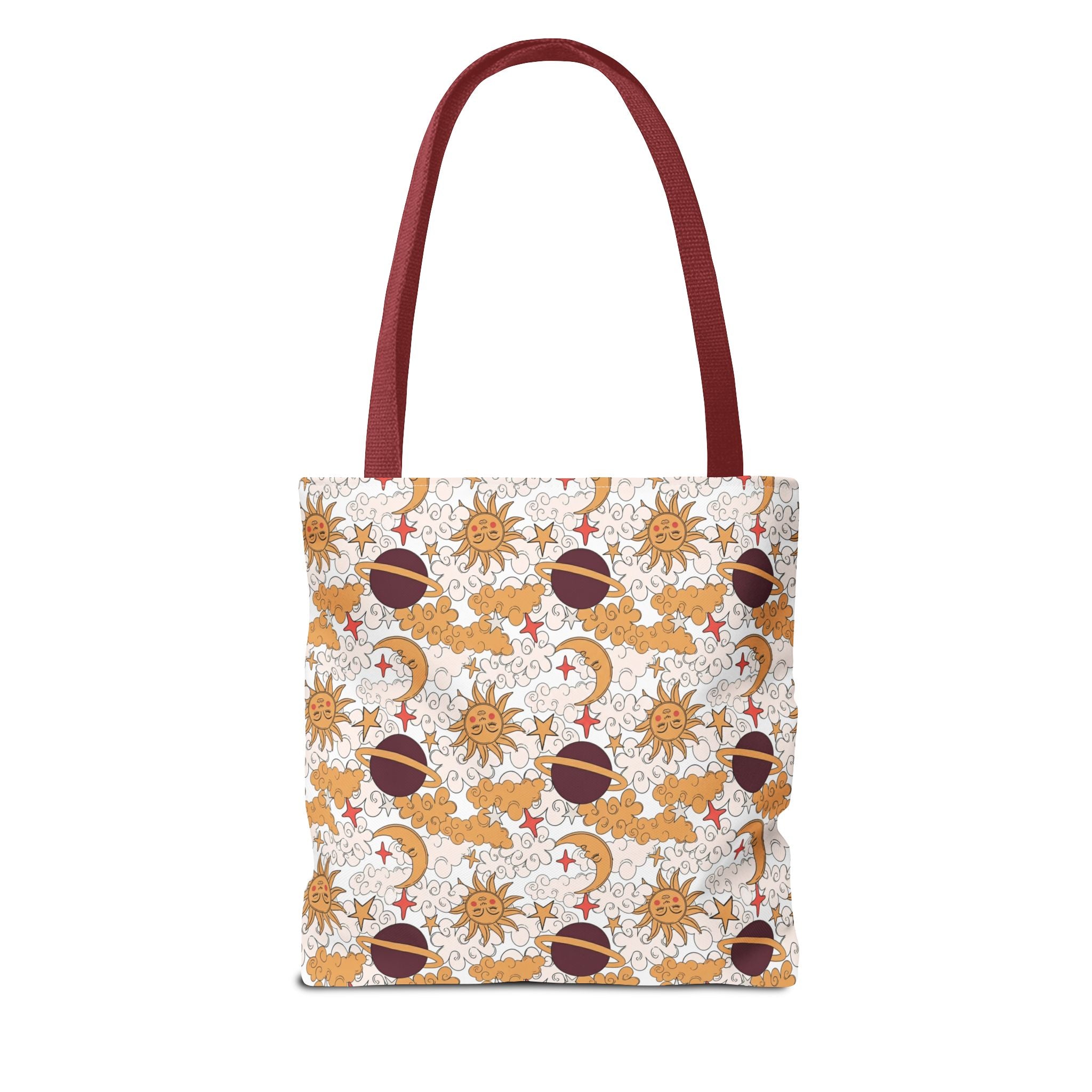 Celestial Sun Moon Pattern Tote Bag | Astrology Zodiac Starry Design