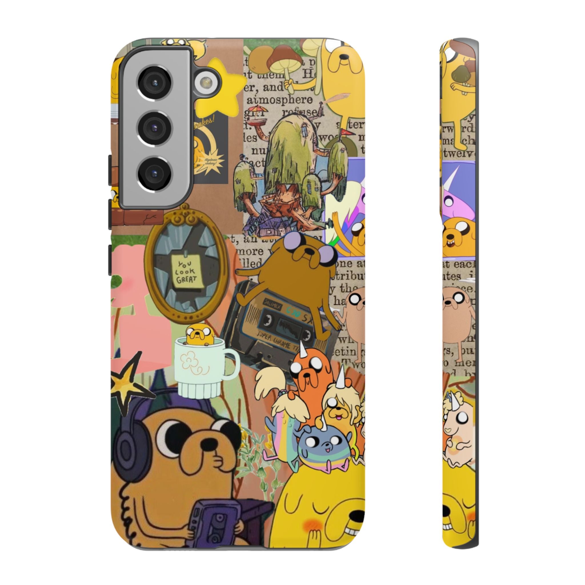 Adventure Time Jake the Dog Cartoon Collage Phone Case | Adventure Dog Character Pattern