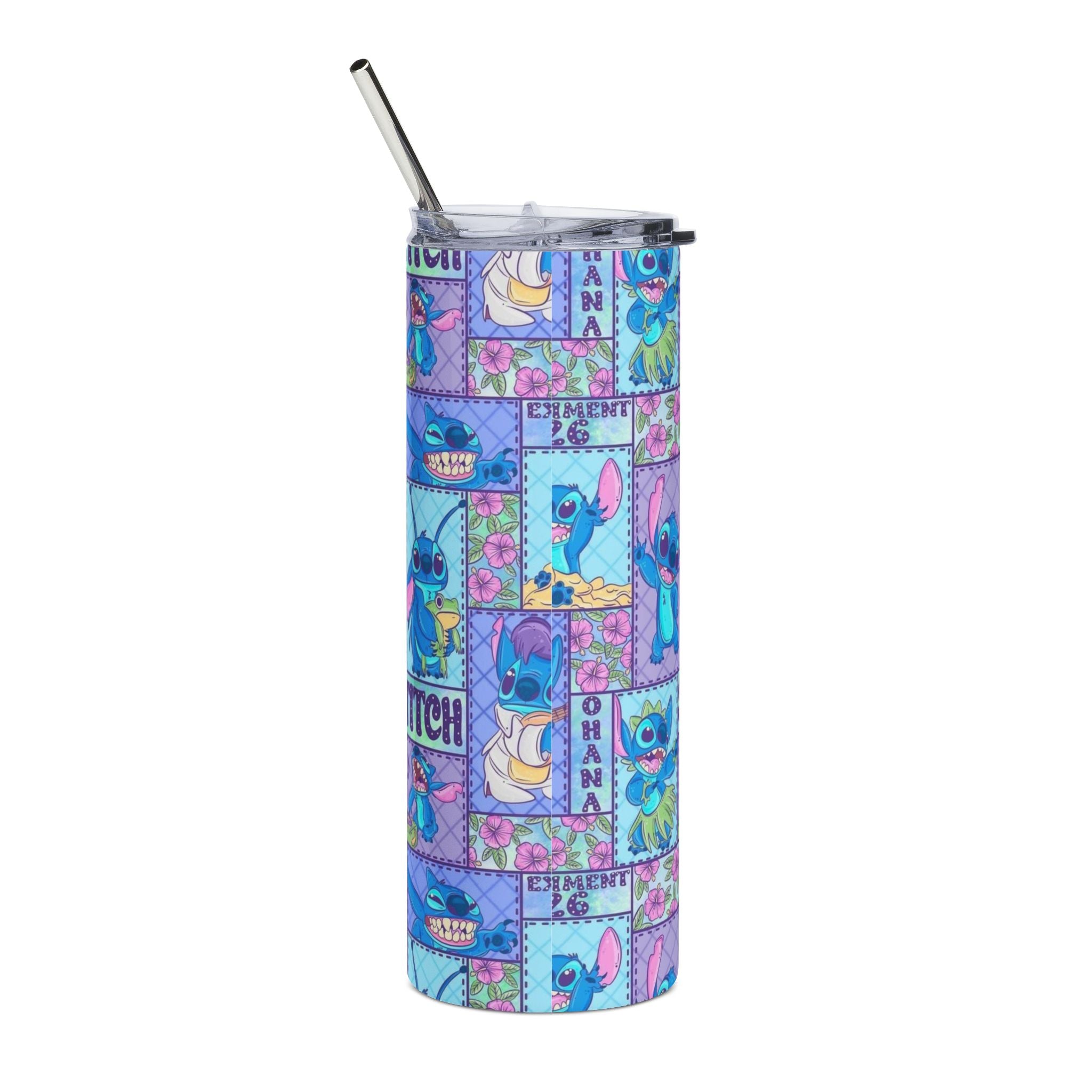 20oz Stitch Stainless Steel Tumbler — Lilo & Stitch Patchwork Design
