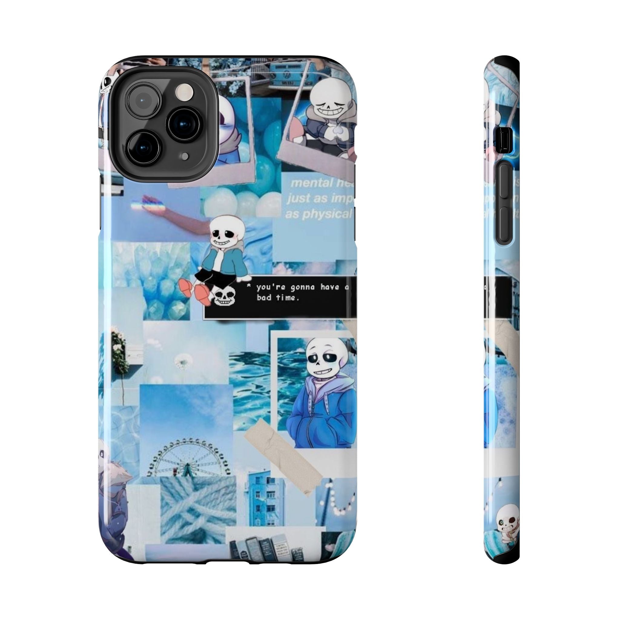 Undertale Sans Character Collage Tough Phone Case | Blue Aesthetic, Undertale-inspired