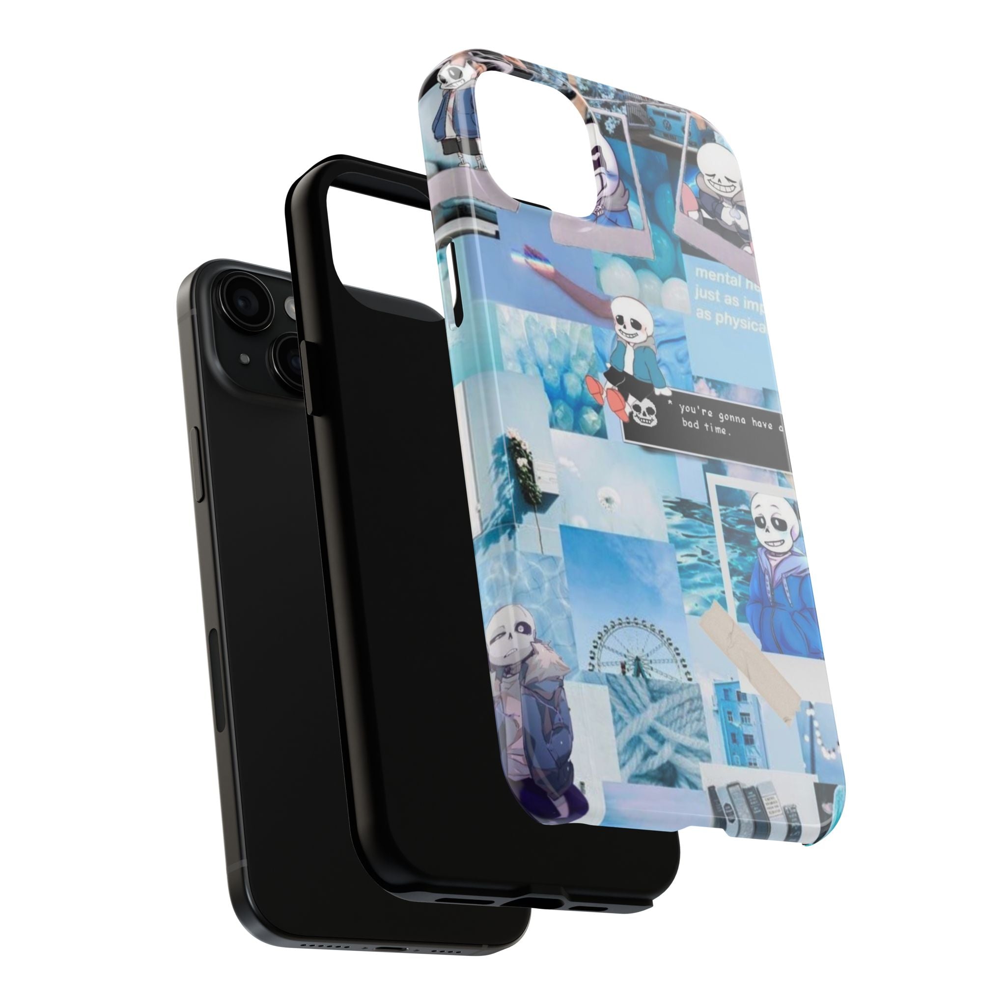 Undertale Sans Character Collage Tough Phone Case | Blue Aesthetic, Undertale-inspired