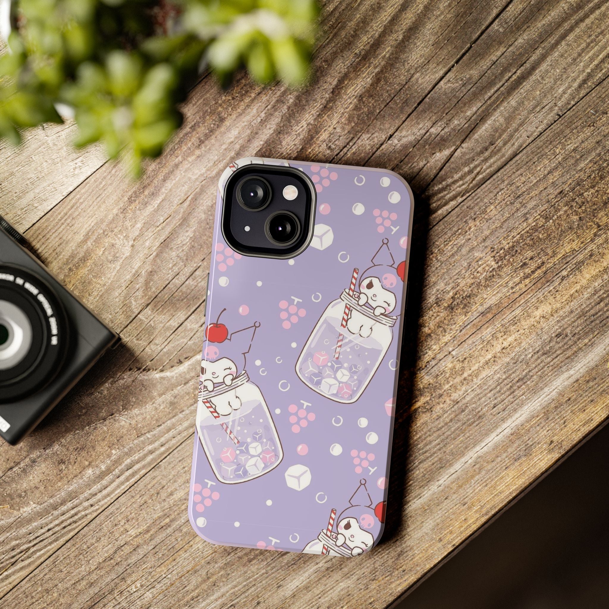 Kuromi Sanrio Kawaii Seal Bubble Tea Phone Case | Tough Phone Case