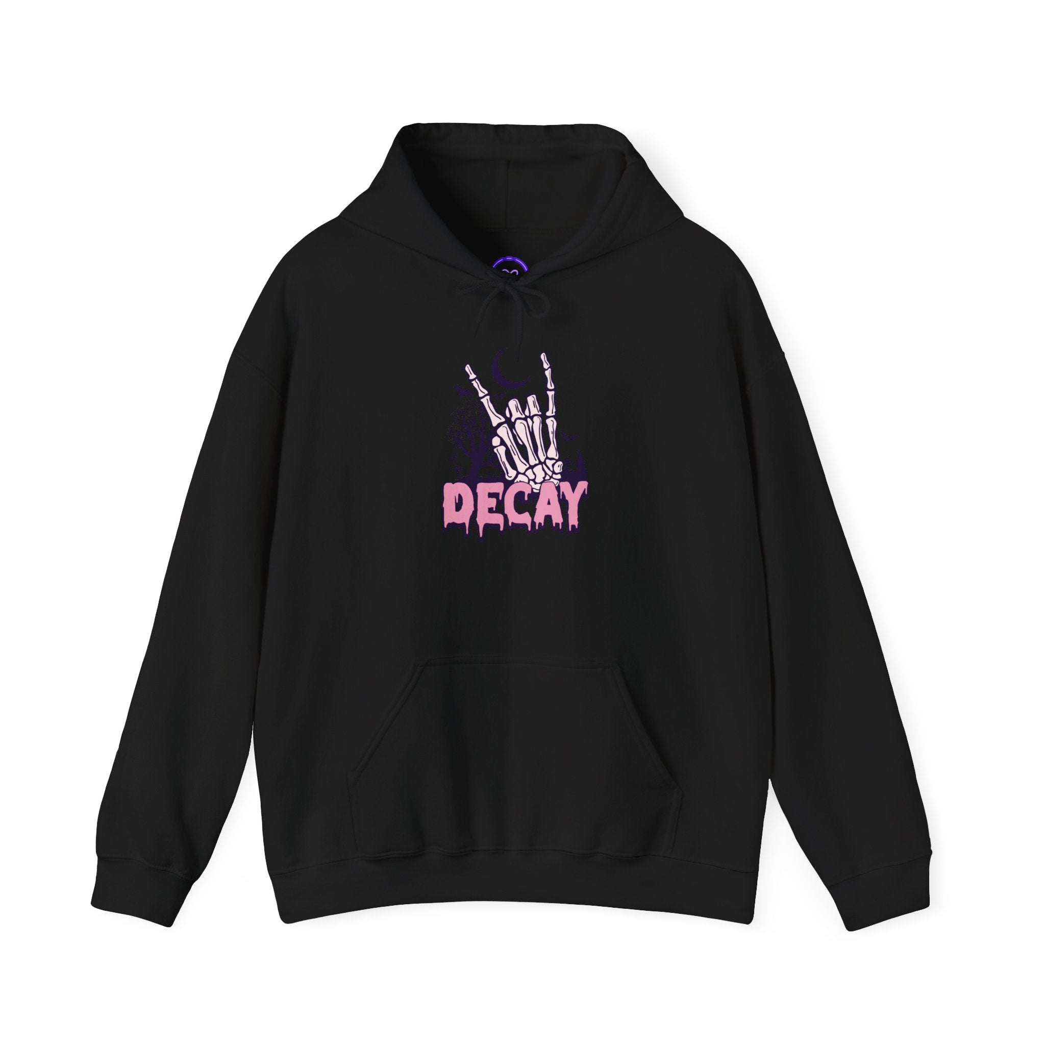Decay Gothic Grunge Aesthetic graphic hoodie | spooky moon skull cemetery design