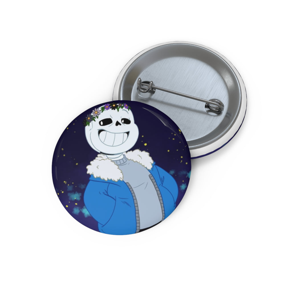 Sans Undertale Smiling Skeleton Character Pin Button | Cartoon Skull Badge