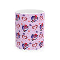 Hazbin Hotel Valentino Cute Heart Tattoo Skull Pattern Hellaverse Pink Cartoon Mug | Ceramic Coffee Cup
