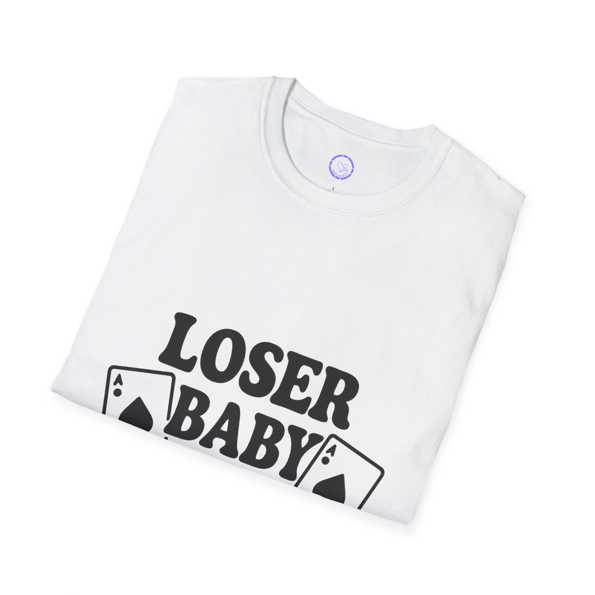 Hazbin Hotel Husk Angel HuskerDust Loser Baby TShirt | Playing Cards Graphic
