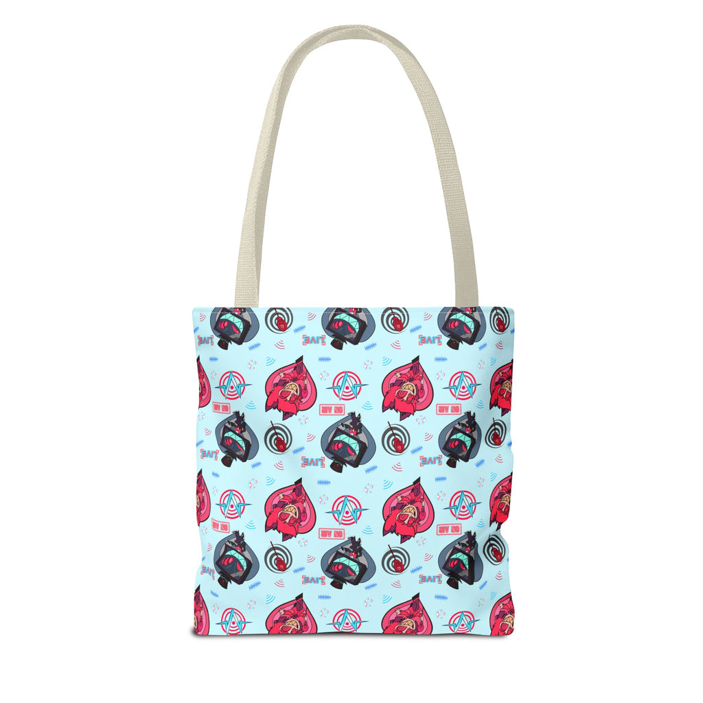 Hazbin Hotel Vox x Alastor Cute Cartoon Fox Pattern Tote Bag | Pastel Animal Face All-Over Print