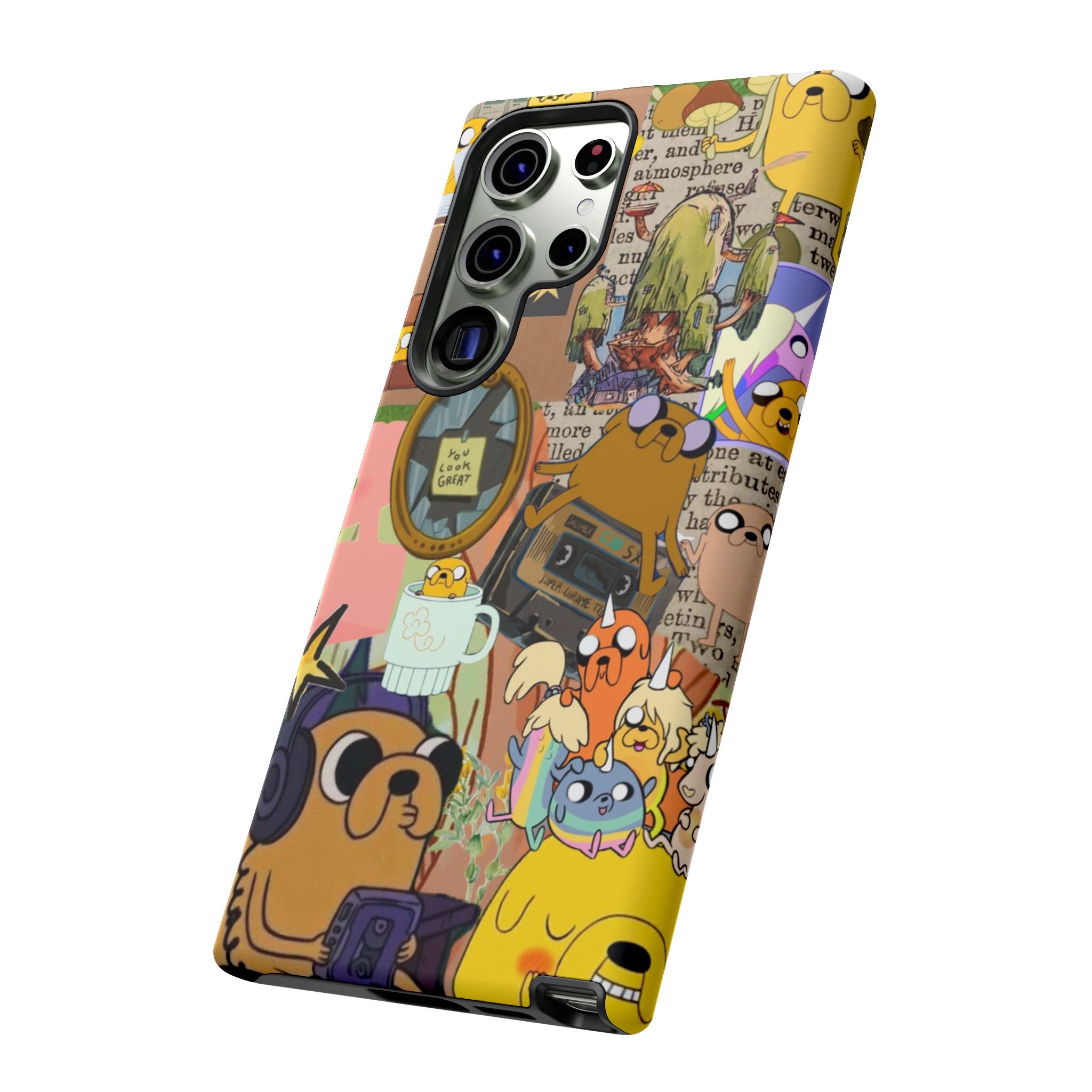Adventure Time Jake the Dog Cartoon Collage Phone Case | Adventure Dog Character Pattern
