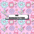 90s Nostalgia Trinkets Seamless Pattern