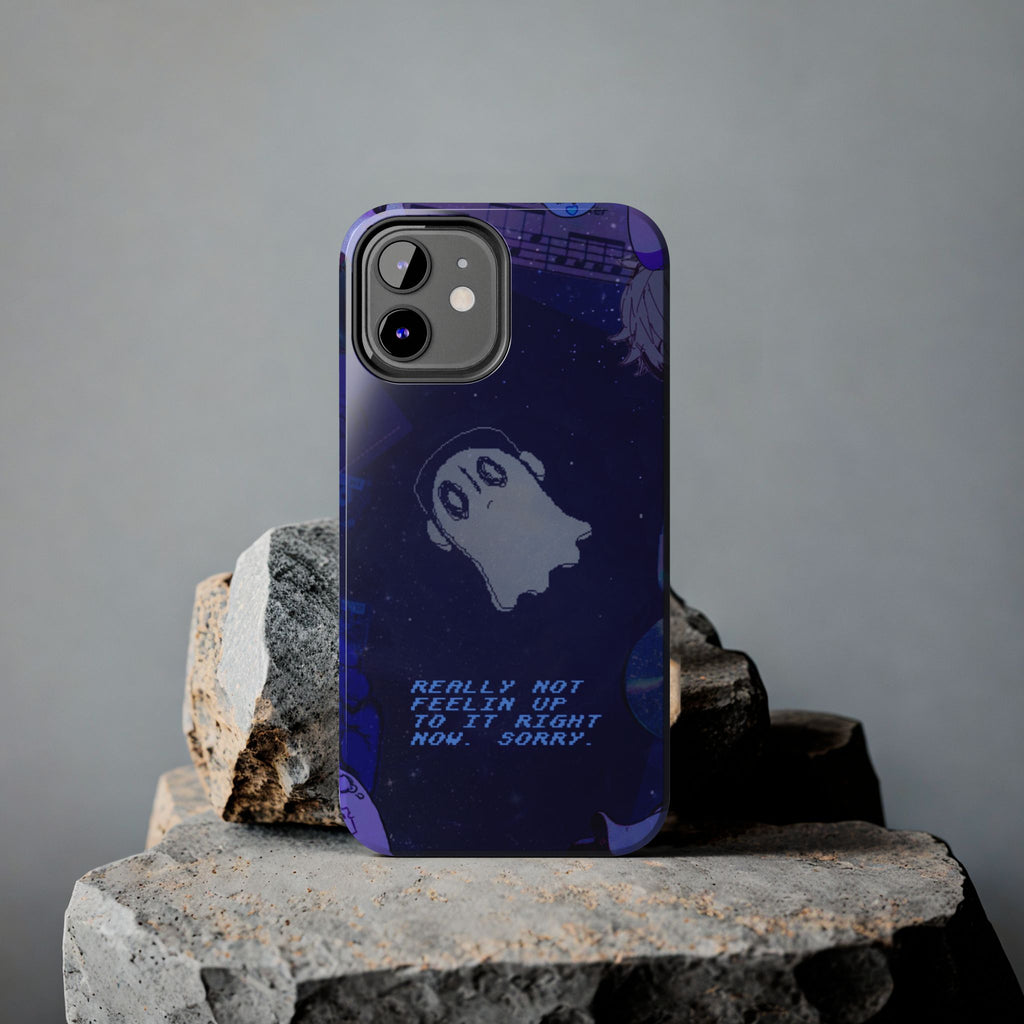 Undertale Napstablook Sad Ghost Phone Case | Blue Aesthetic, Vaporwave Quote, "Really Not Feelin' Up To It Right Now"