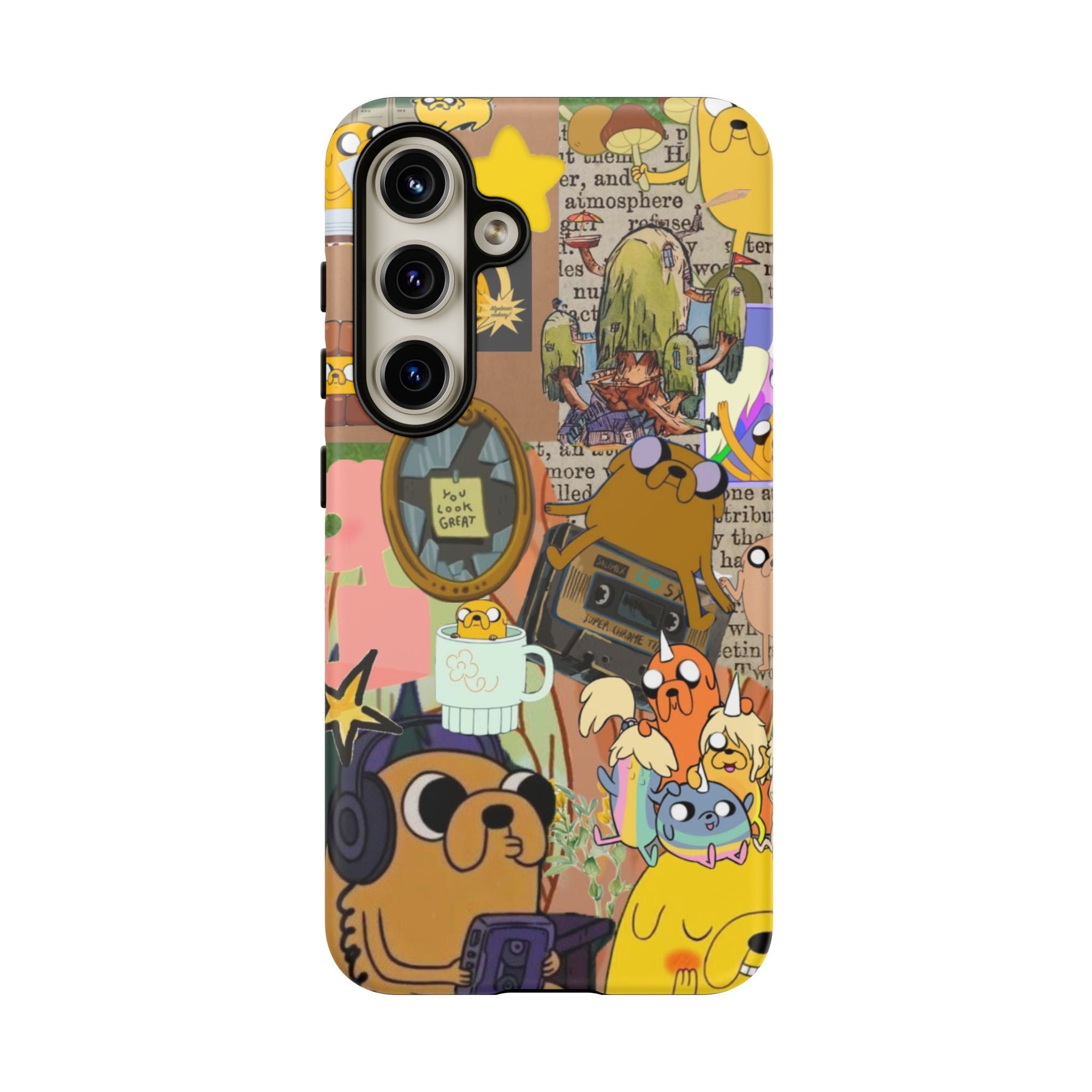 Adventure Time Jake the Dog Cartoon Collage Phone Case | Adventure Dog Character Pattern