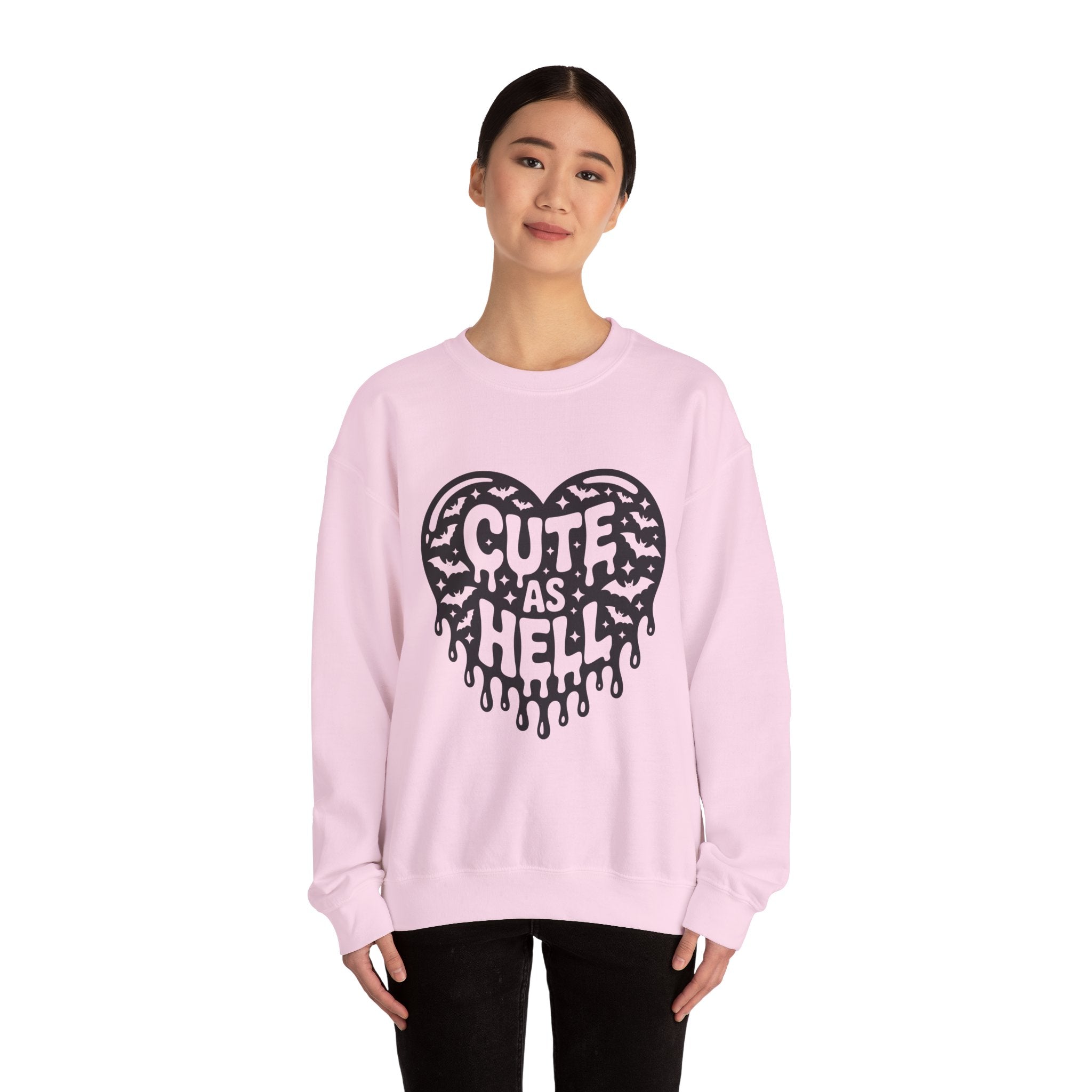 Cute As Hell heart graphic Sweatshirt | gothic drip typography