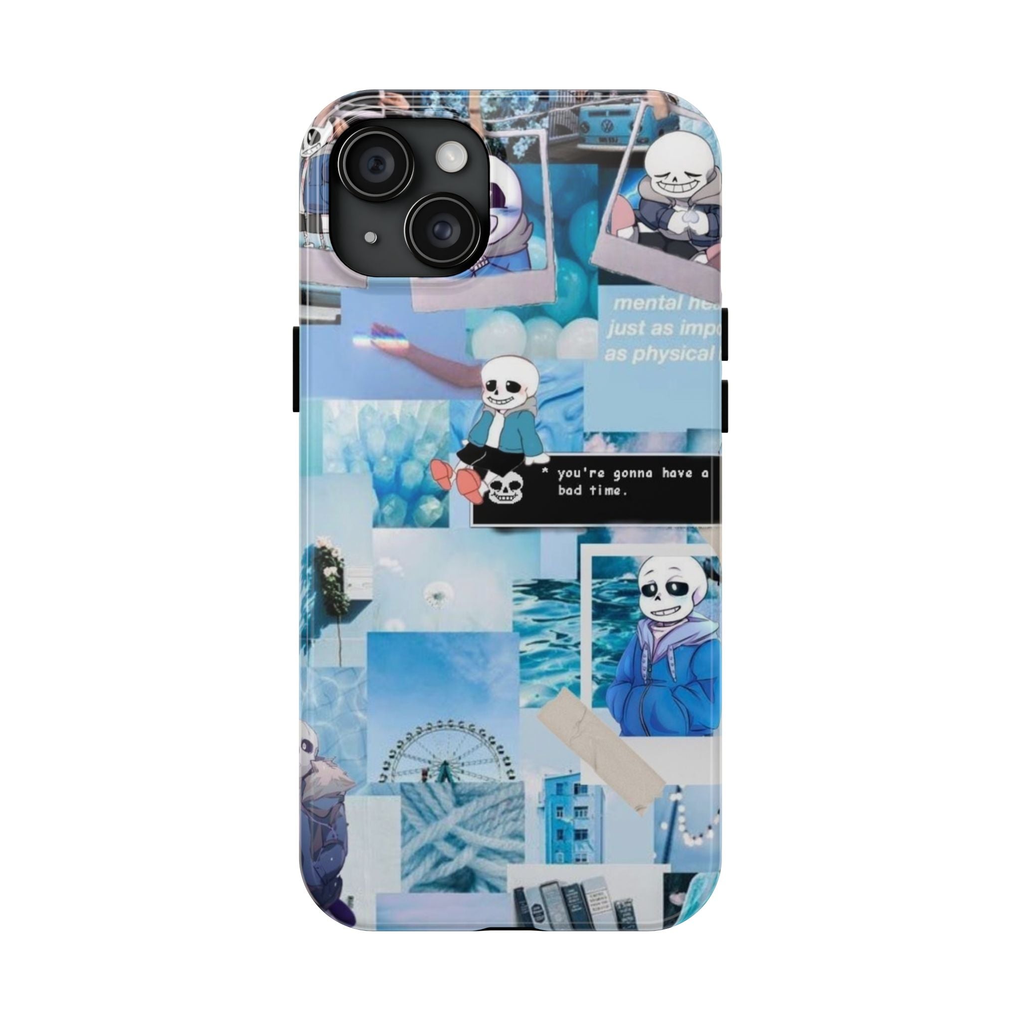 Undertale Sans Character Collage Tough Phone Case | Blue Aesthetic, Undertale-inspired
