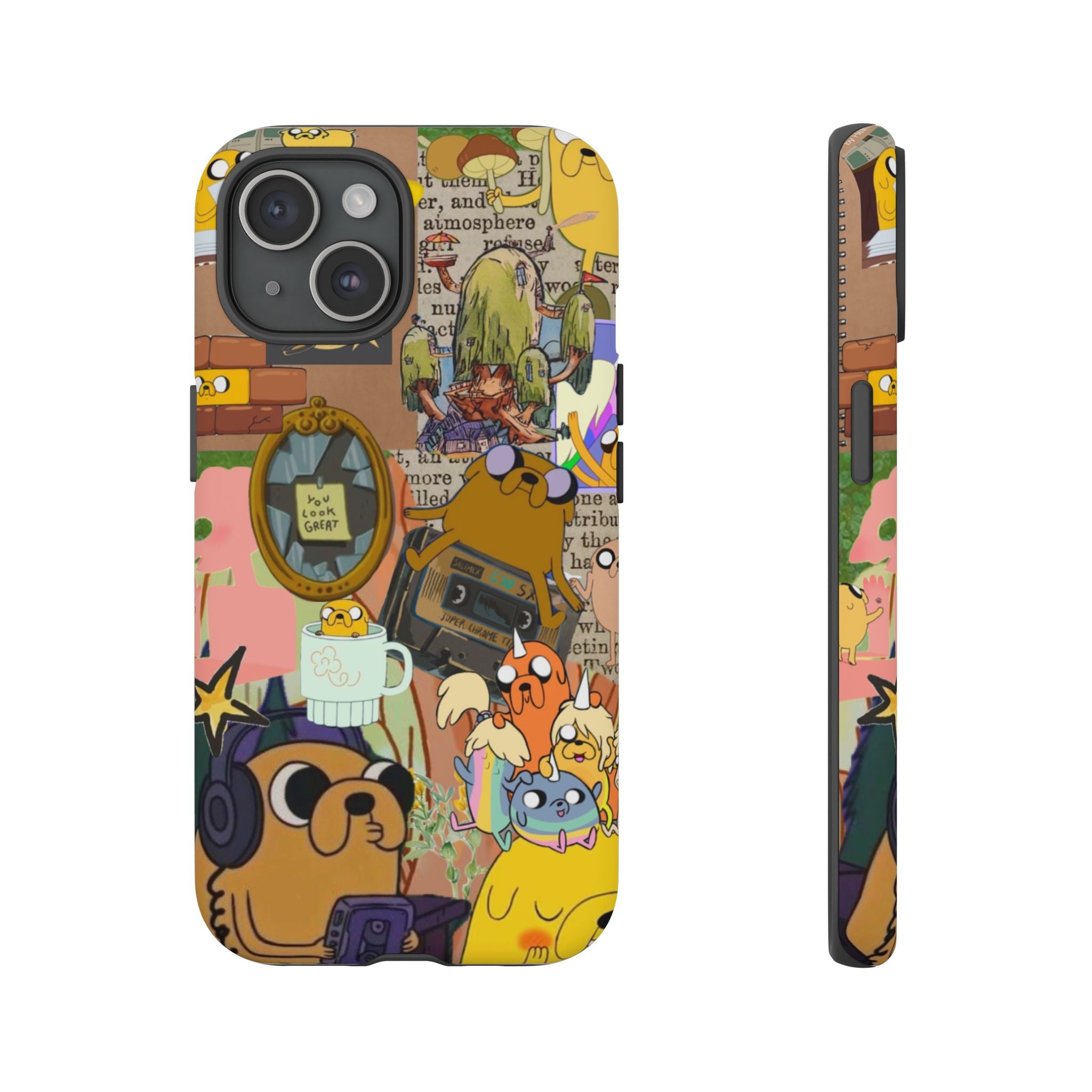 Adventure Time Jake the Dog Cartoon Collage Phone Case | Adventure Dog Character Pattern