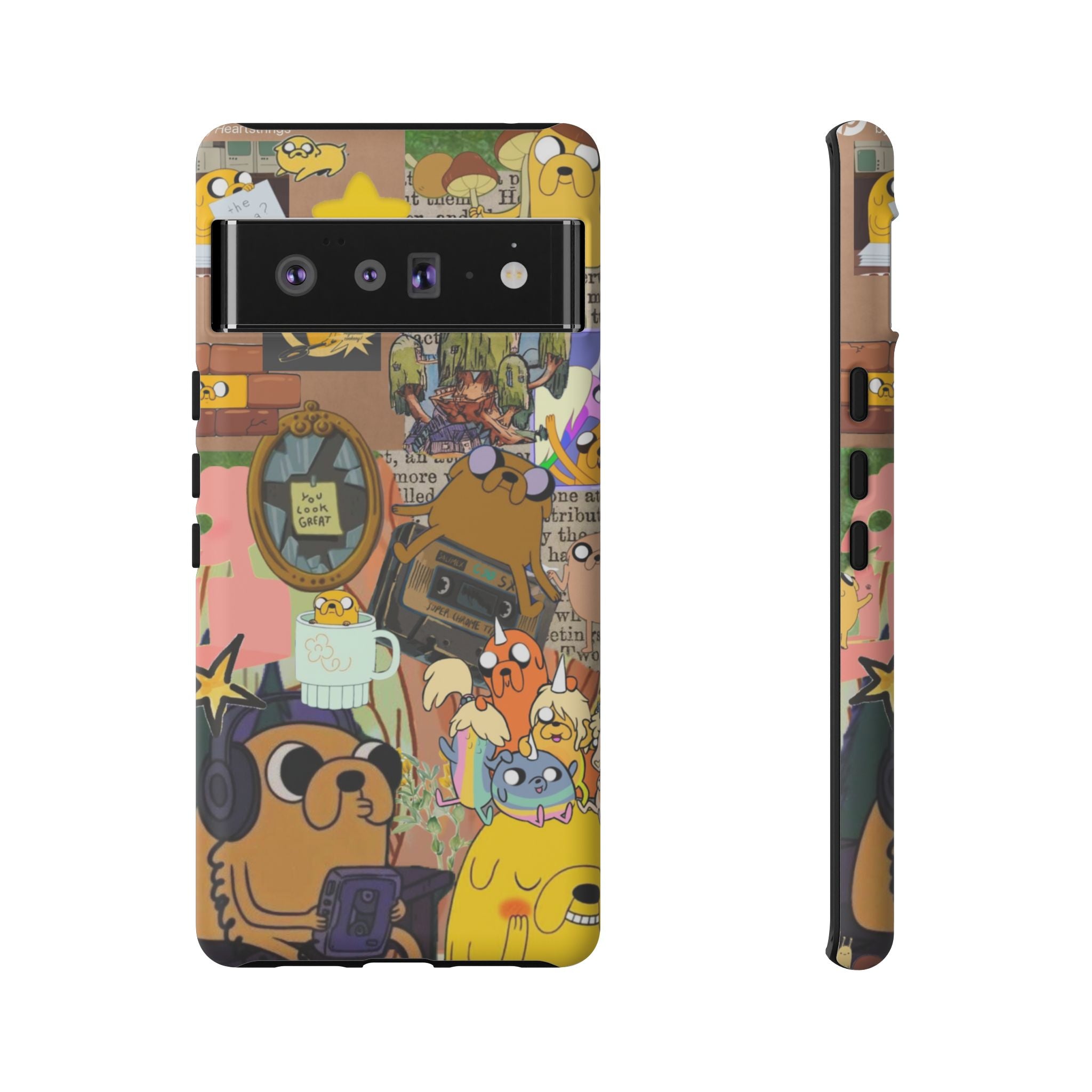 Adventure Time Jake the Dog Cartoon Collage Phone Case | Adventure Dog Character Pattern
