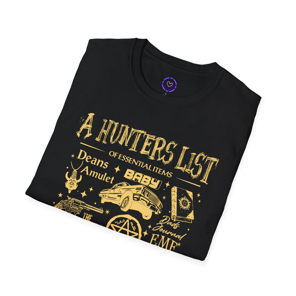 Supernatural A Hunters List essentials graphic T-Shirt | Supernatural hunting icons