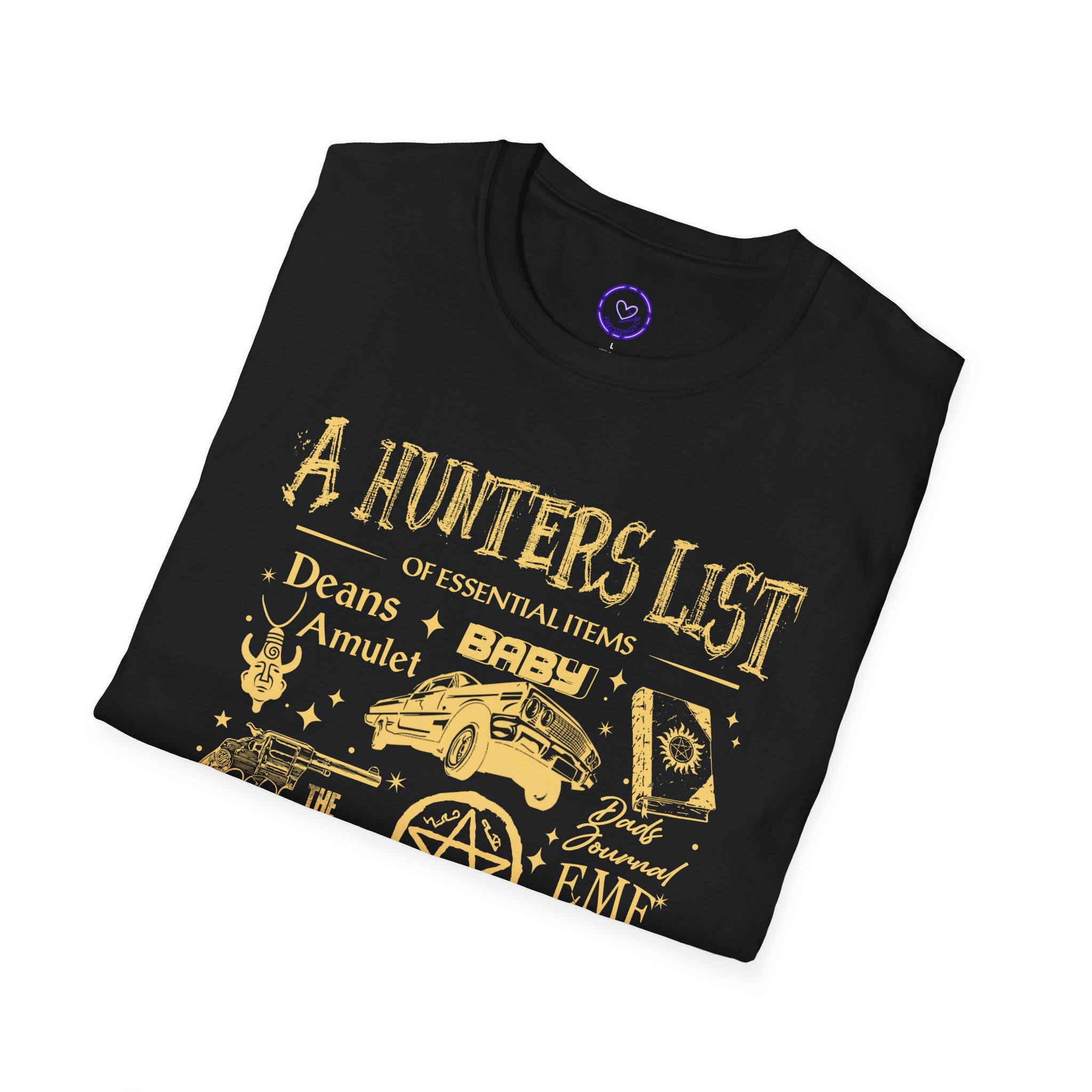 Supernatural A Hunters List essentials graphic T-Shirt | Supernatural hunting icons