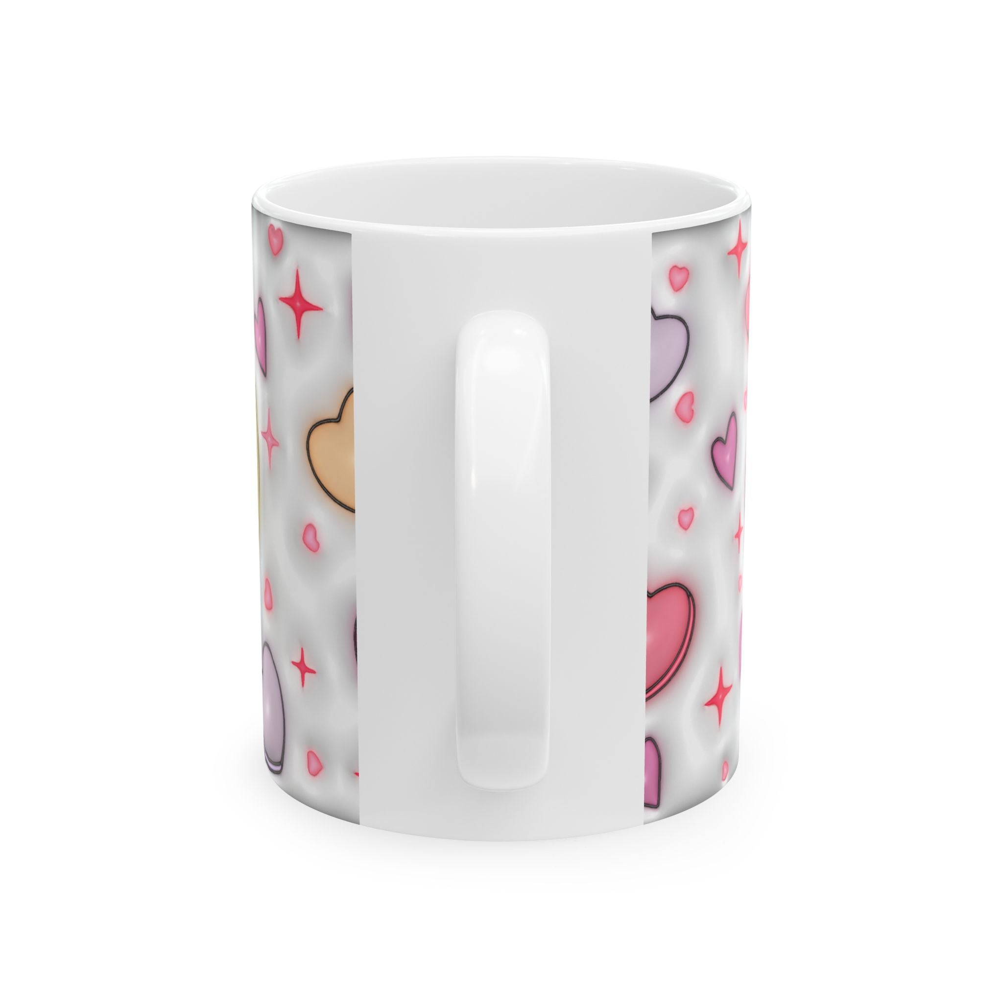 Inflated 3D Love Heart Candy Sweetheart Ceramic Mug, (11oz, 15oz)
