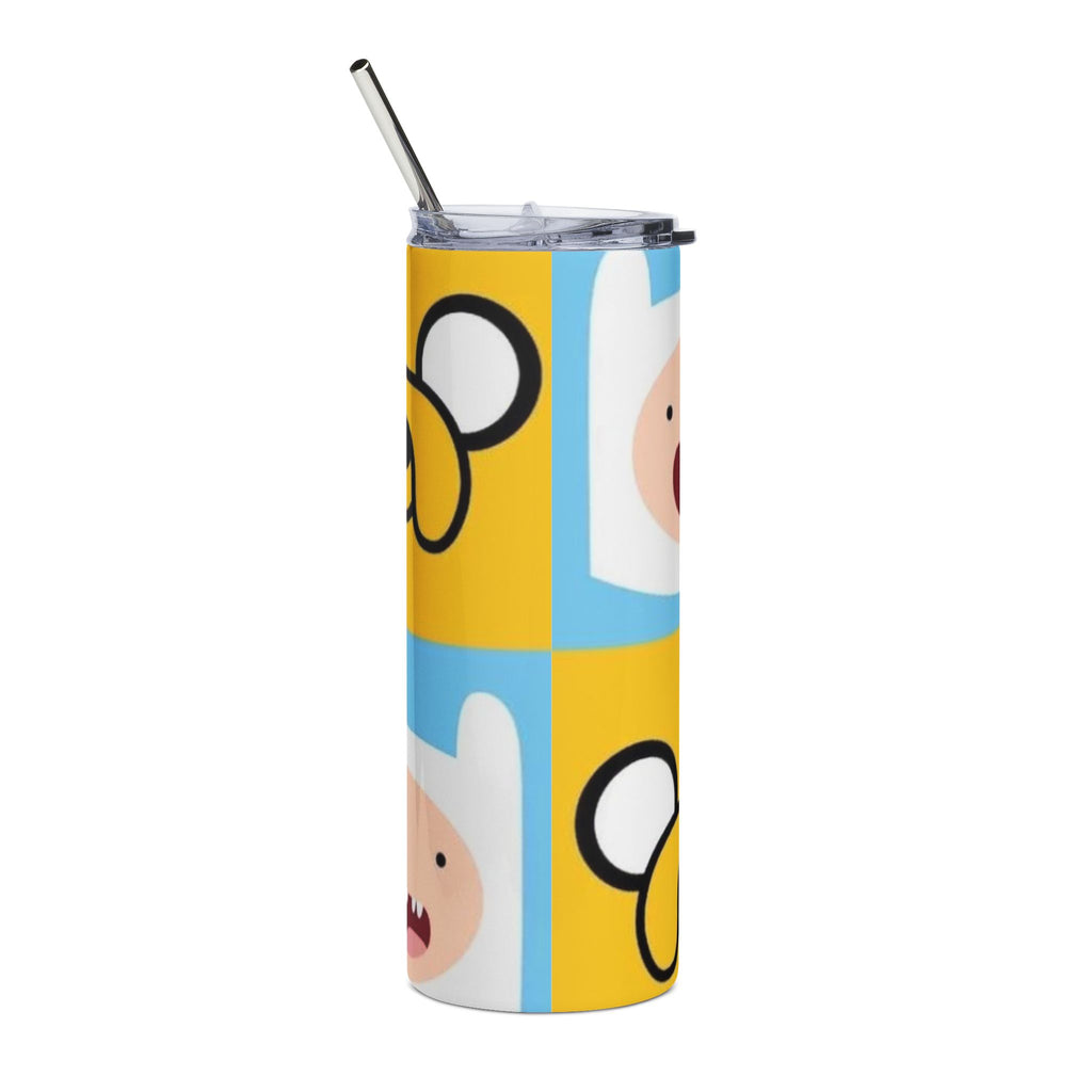Adventure Time Finn and Jake pattern Stainless Steel Tumbler, 20oz | Cartoon Adventure Time design