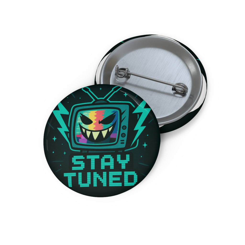 Hazbin Hotel Vox Inspired The Vees Stay Tuned TV Monster Pin Button | Enamel Style Round Badge