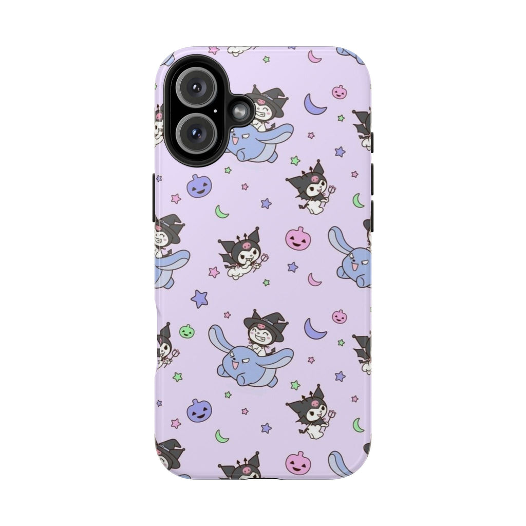 Kuromi Sanrio Kawaii Cat Witch Pattern phone case | Tough Phone Cases