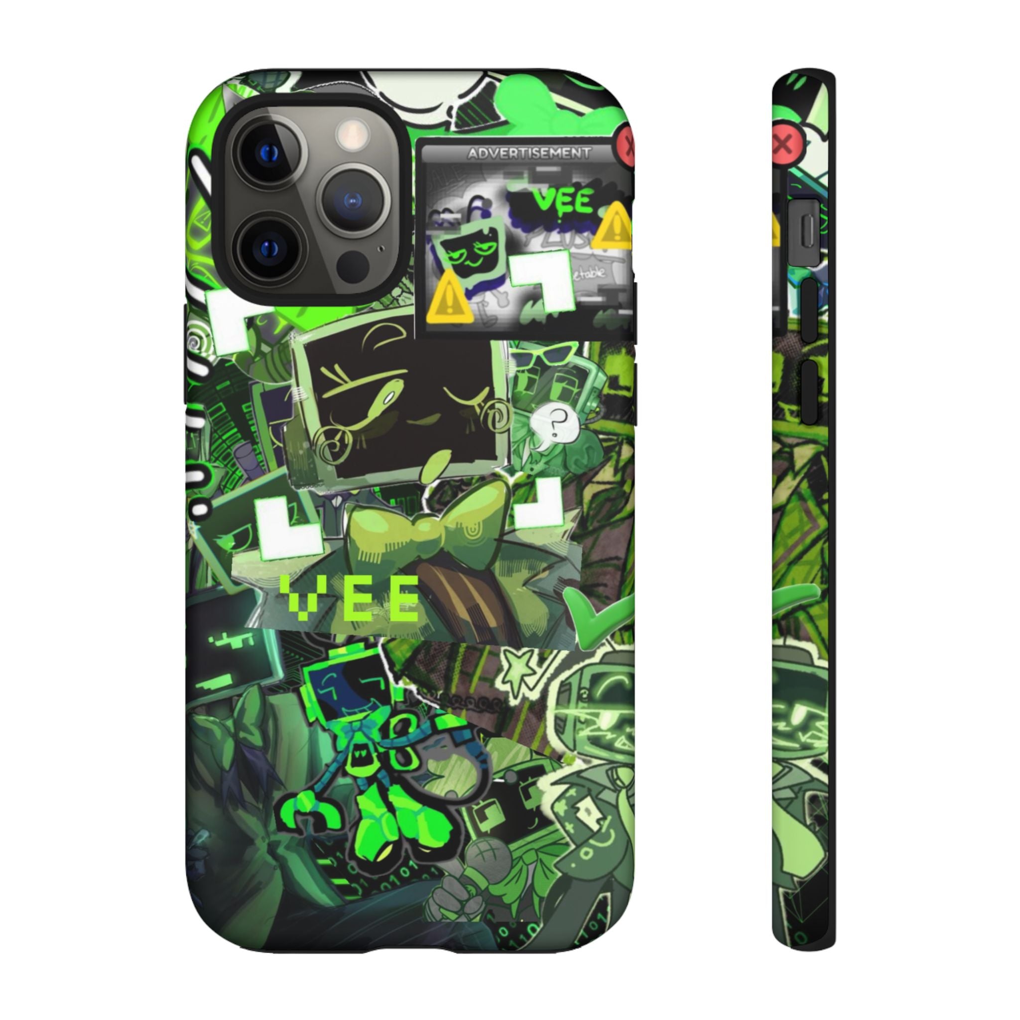 Dandys World Vee Green Glitch Cartoon Collage Phone Case | Tough Cases