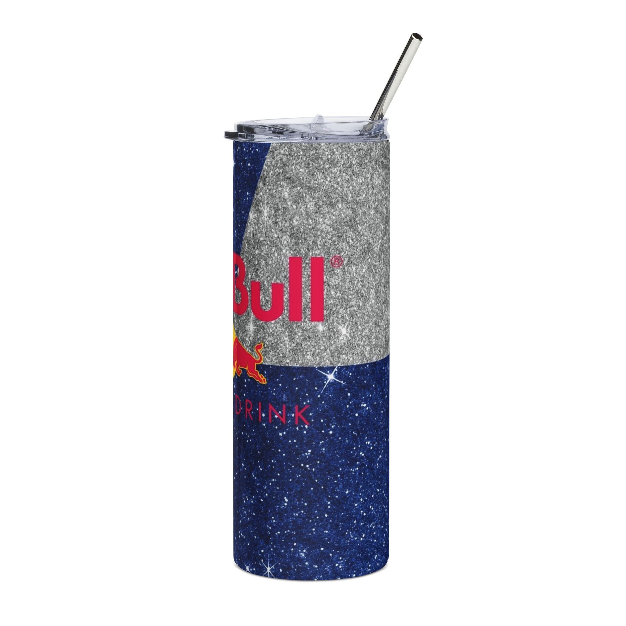 Glitter Red Bull Energy Drink Logo Tumbler | 20oz Stainless Steel Tumbler