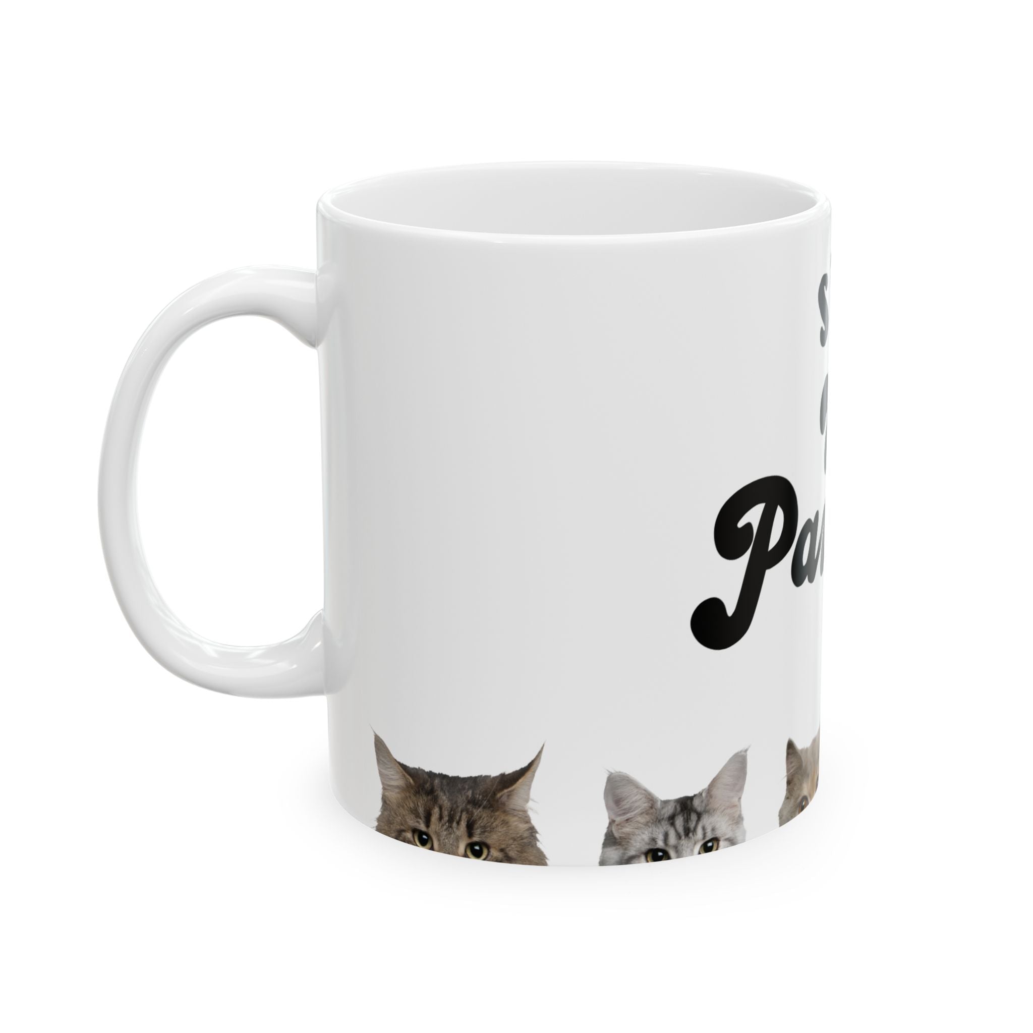 Stay Pawsitive Paw Print Cats Mug | Ceramic Coffee Cup