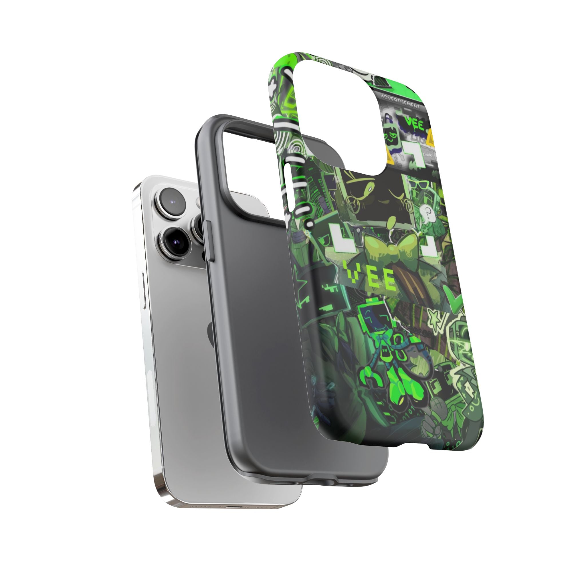 Dandys World Vee Green Glitch Cartoon Collage Phone Case | Tough Cases