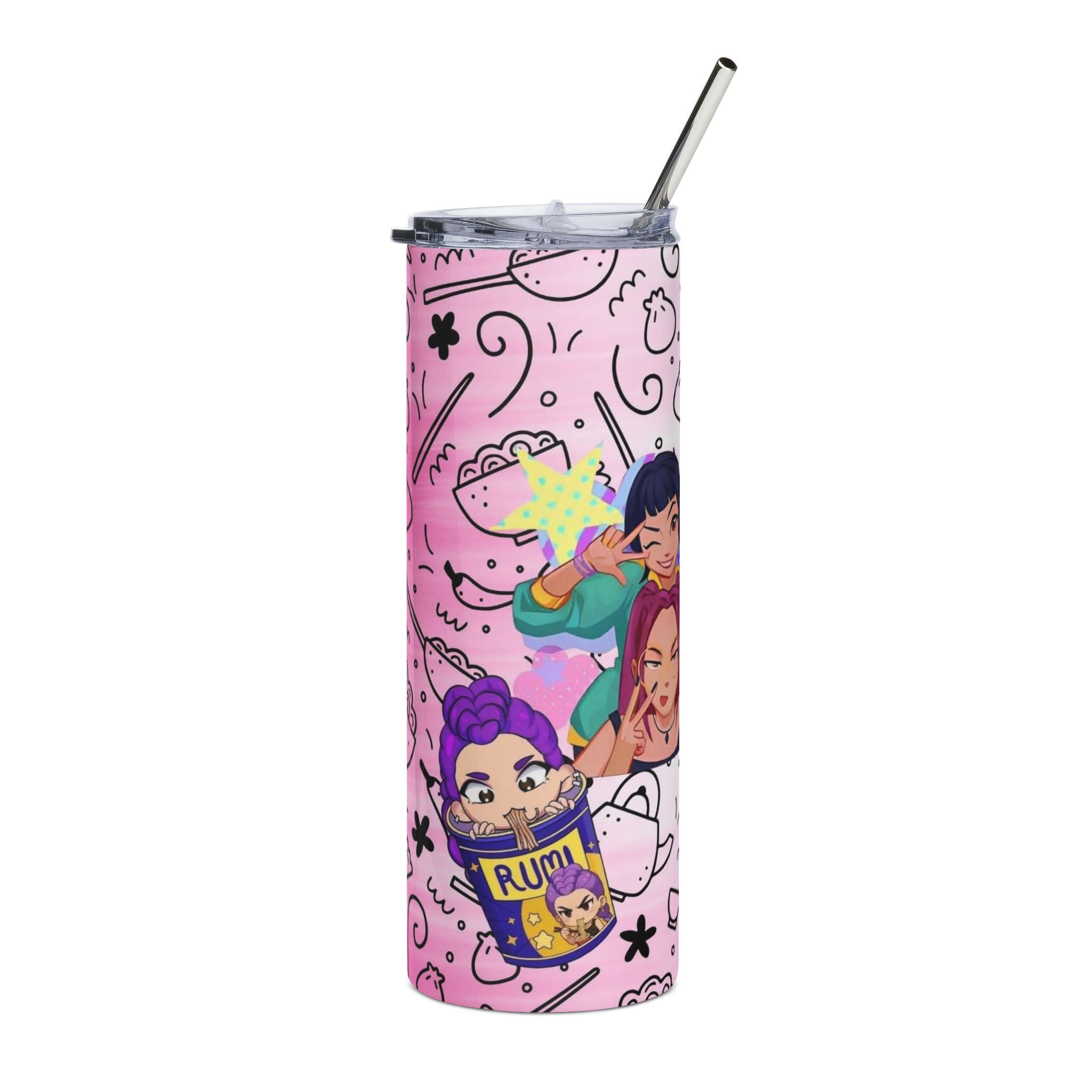 KPop Demon Hunters Cute Anime Girls Pattern Tumbler | 20oz Stainless Steel Travel Cup