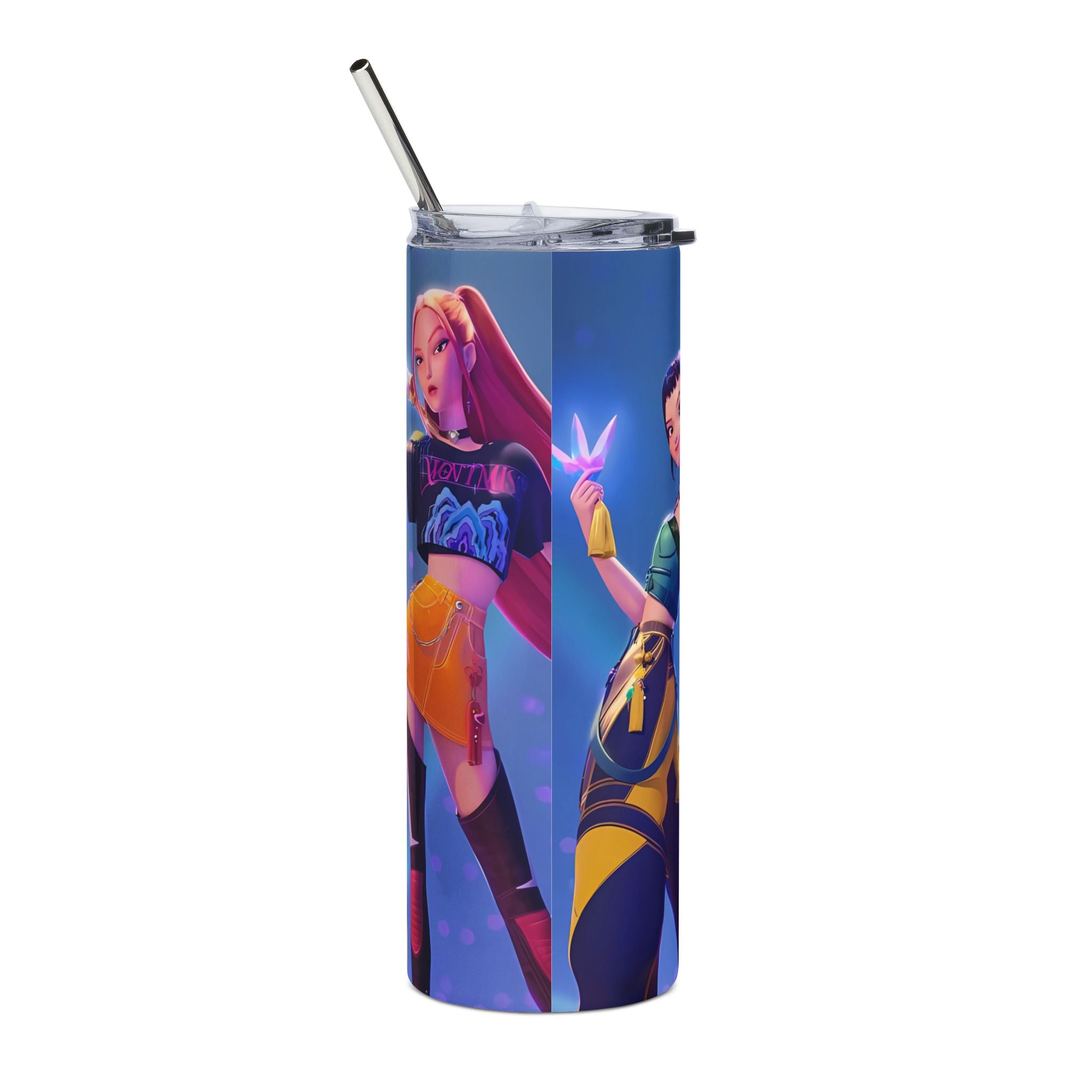 Kpop Demon Hunters Purple Futuristic Anime Girl Stainless Tumbler | 20oz