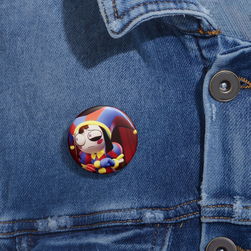 The Amazing Digital Circus Pomni Sad Jester Illustration Pin Button | Cute Clown Enamel Art Pin