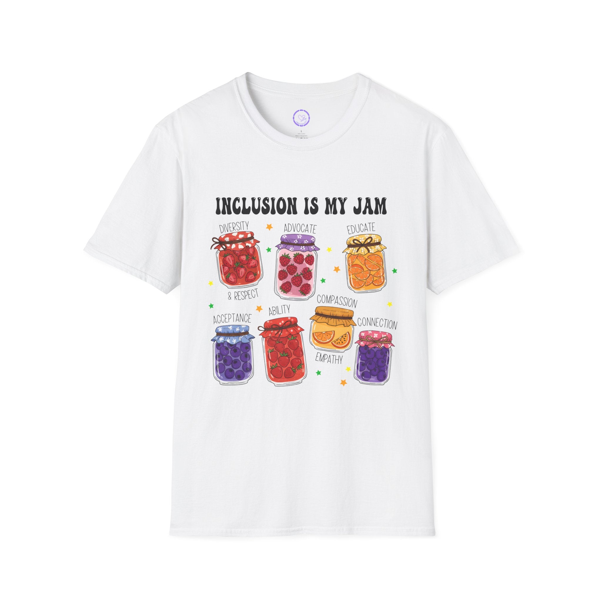 Inclusion Is My Jam T-Shirt | Fruit Jam Jars Diversity Design