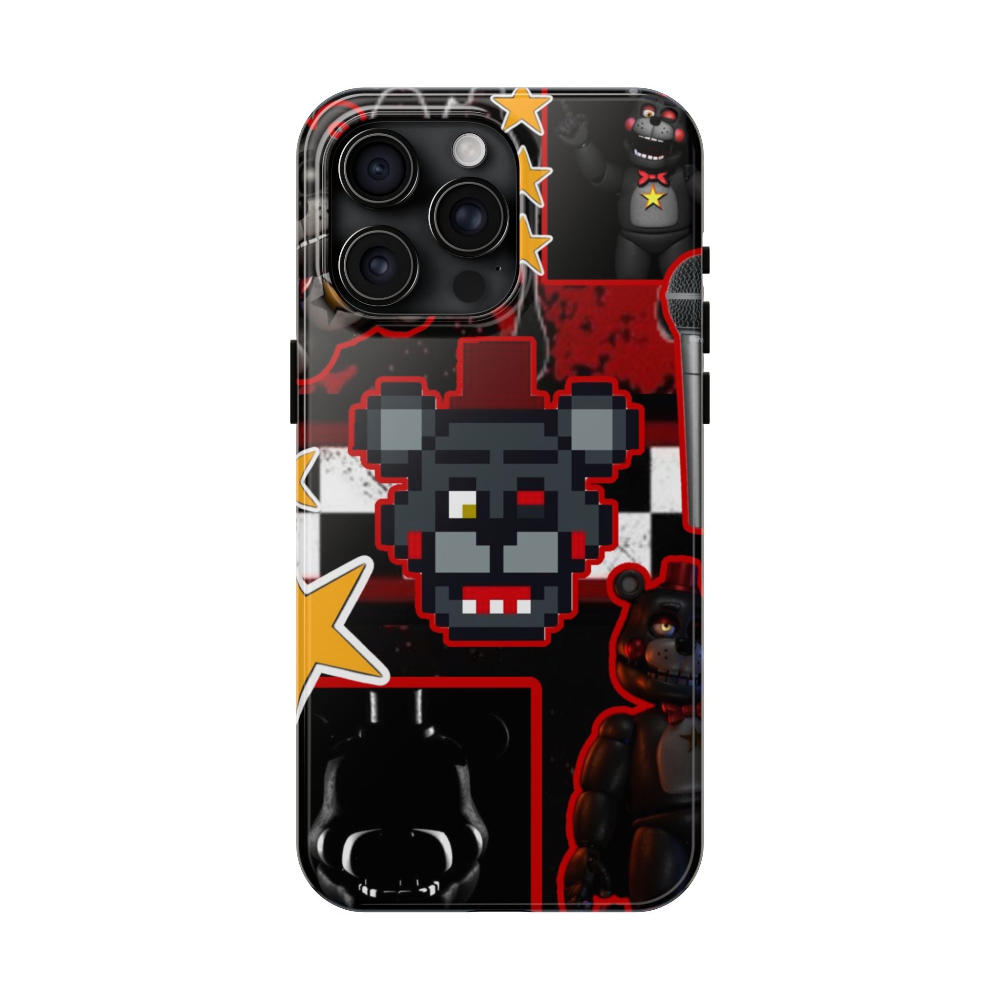 FNAF 5NAF Five Nights at Freddys Lefty Pixel Horror Animatronic Phone Case | Five Nights at Freddys style, dark arcade stars