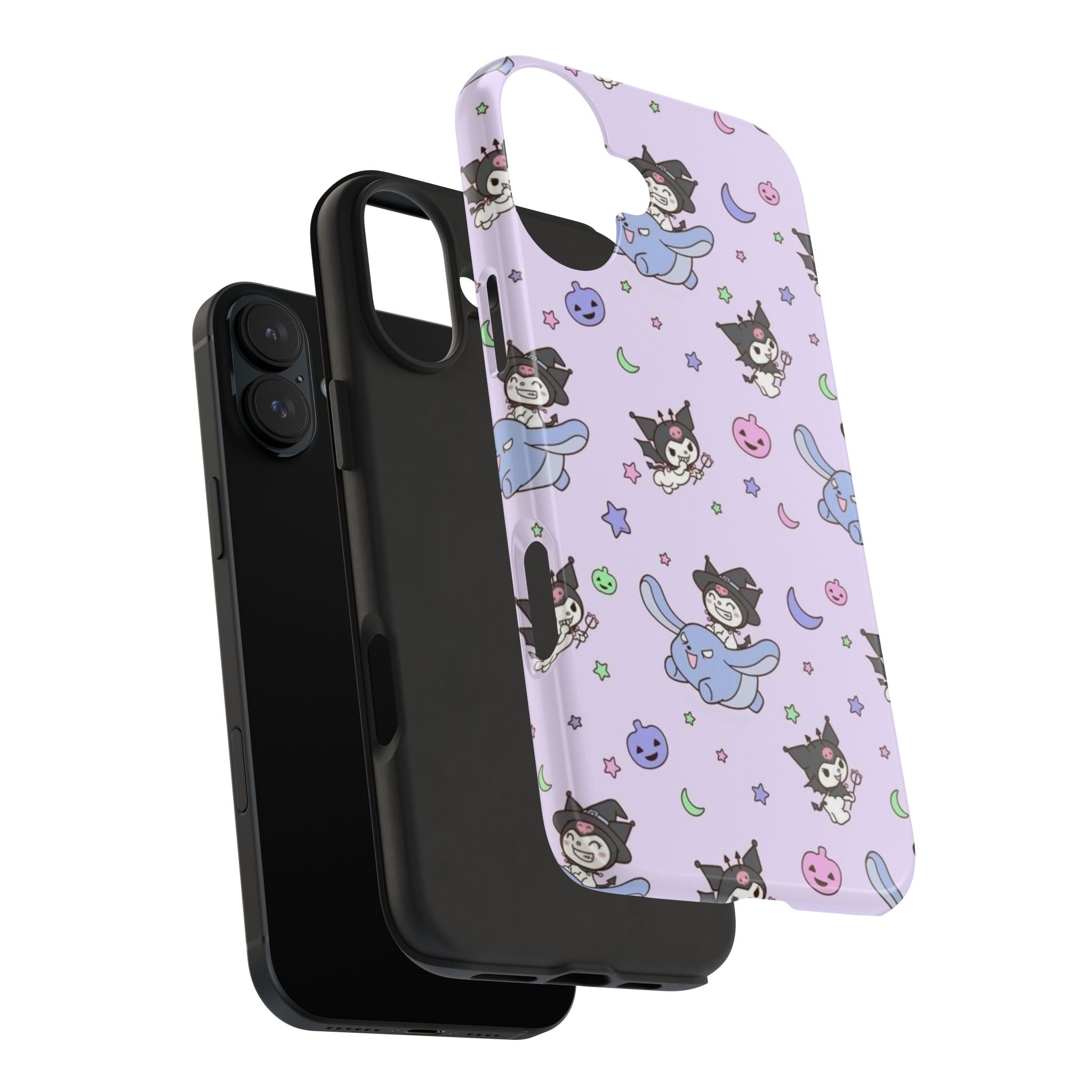 Kuromi Sanrio Kawaii Cat Witch Pattern phone case | Tough Phone Cases