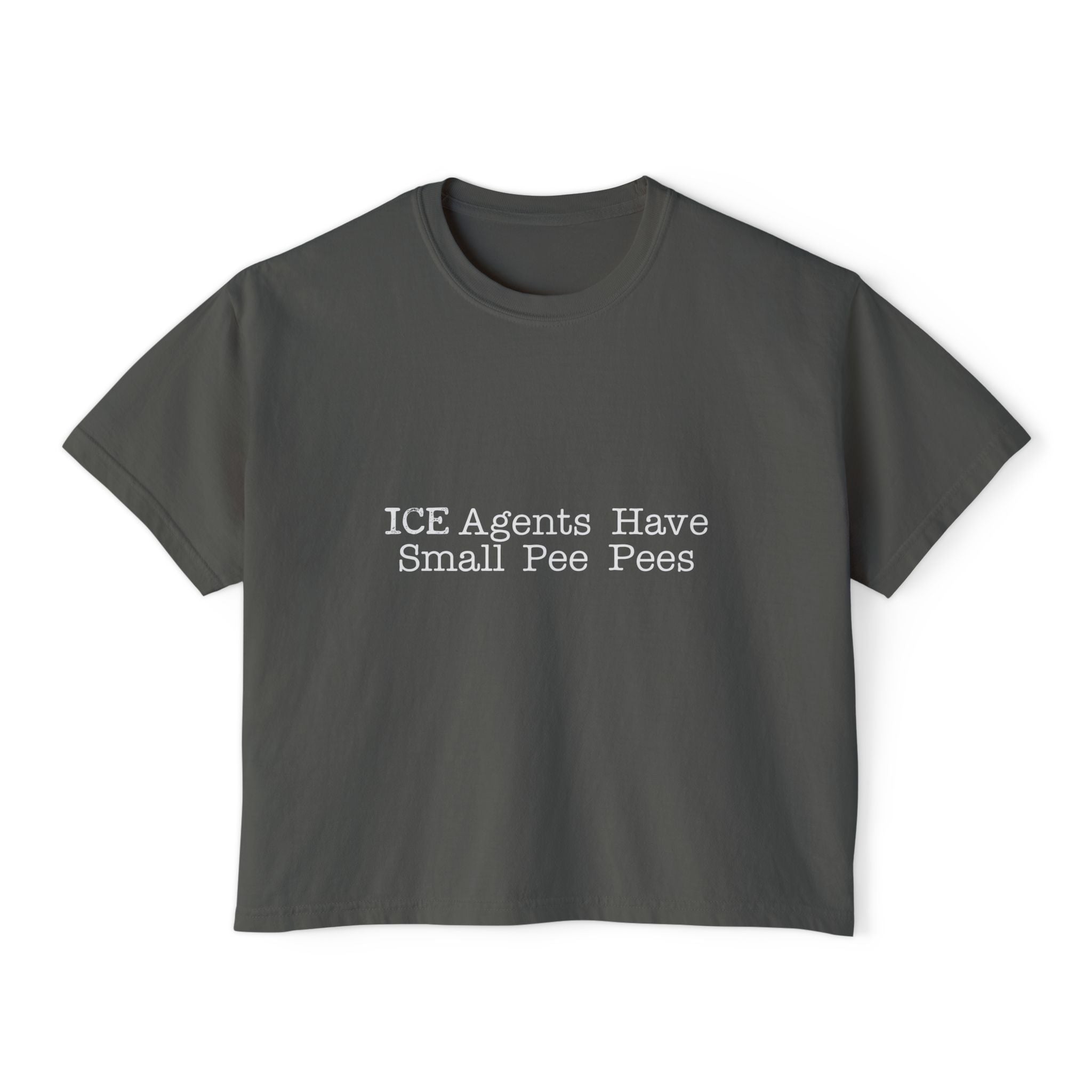 ICE Agents Have Small Pee Pees boxy tee | Political satirical slogan shirt