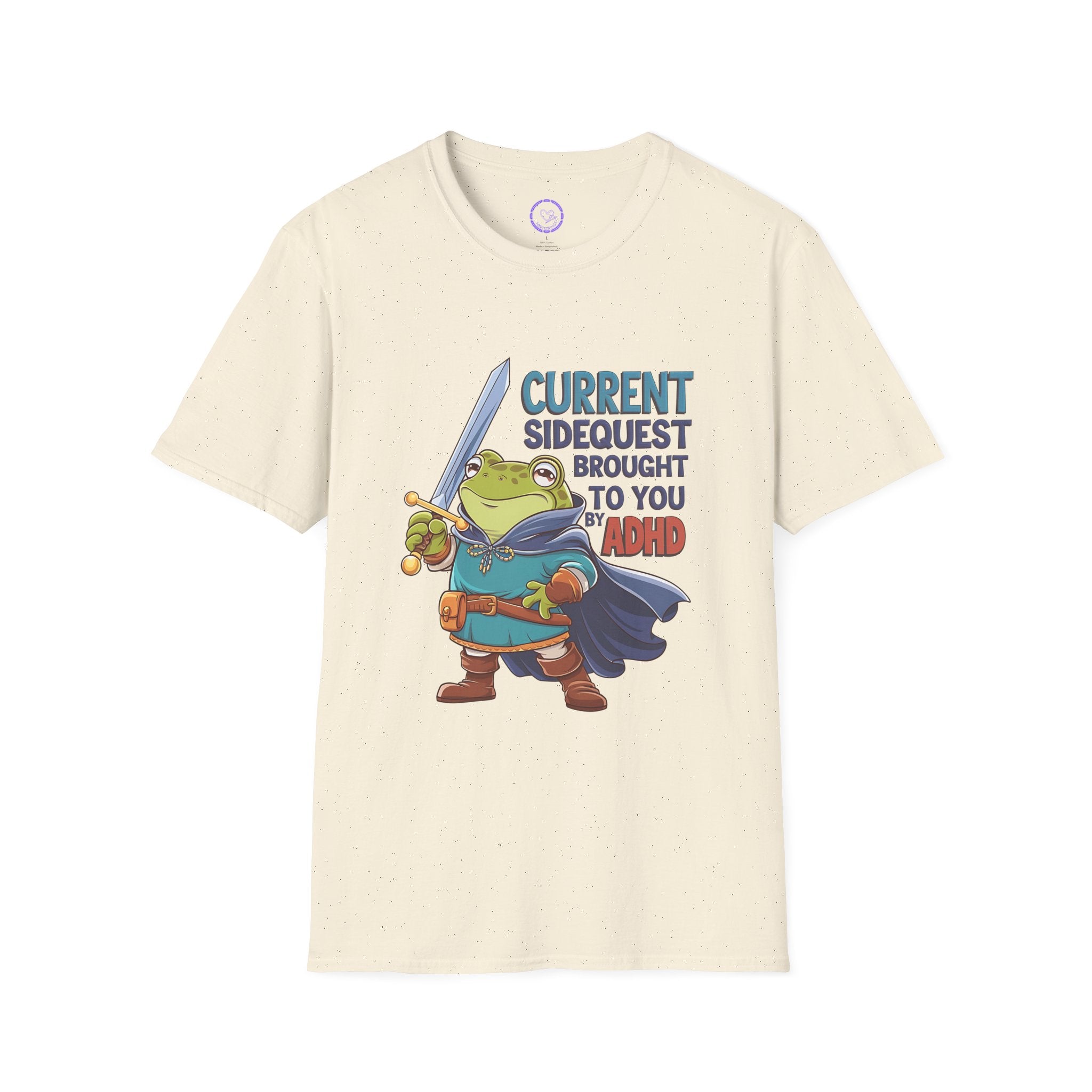 Current Sidequest Brought to You by ADHD T-Shirt | Frog Knight Illustration