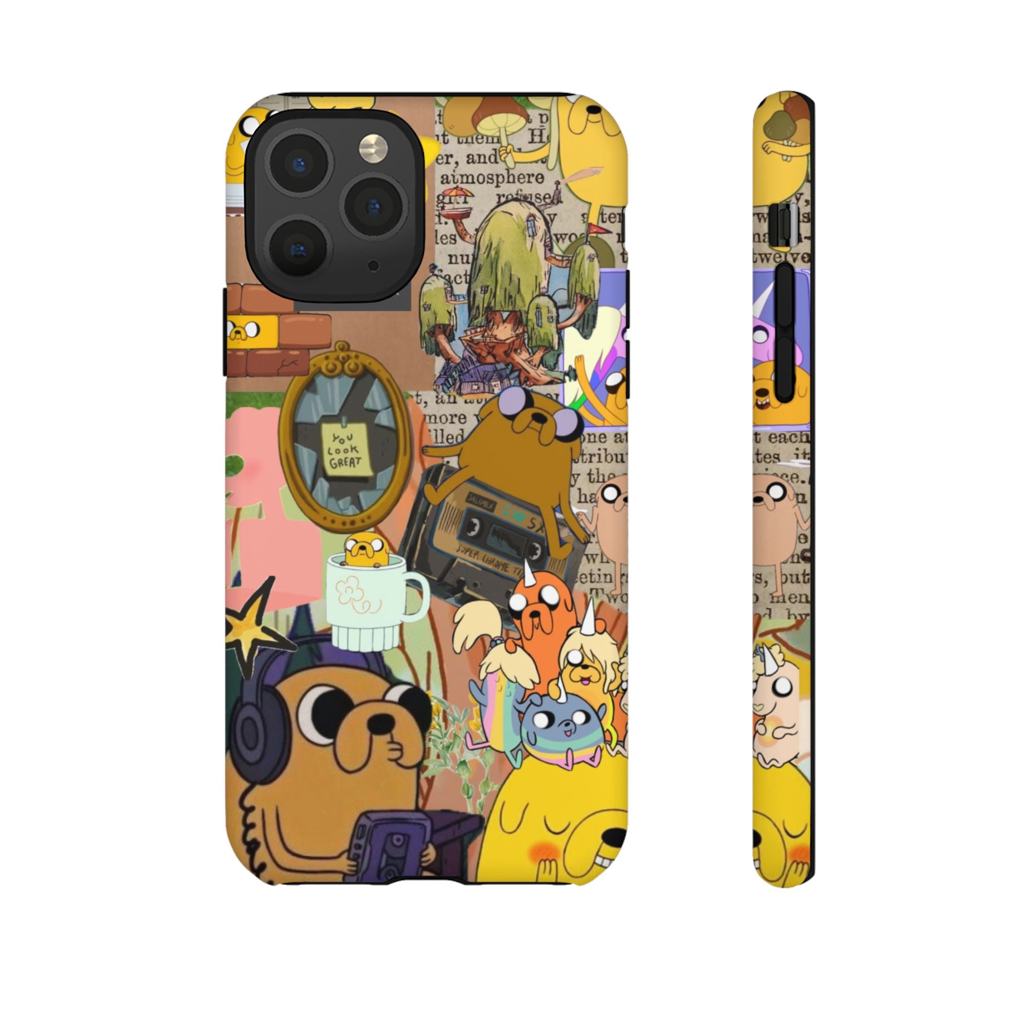 Adventure Time Jake the Dog Cartoon Collage Phone Case | Adventure Dog Character Pattern