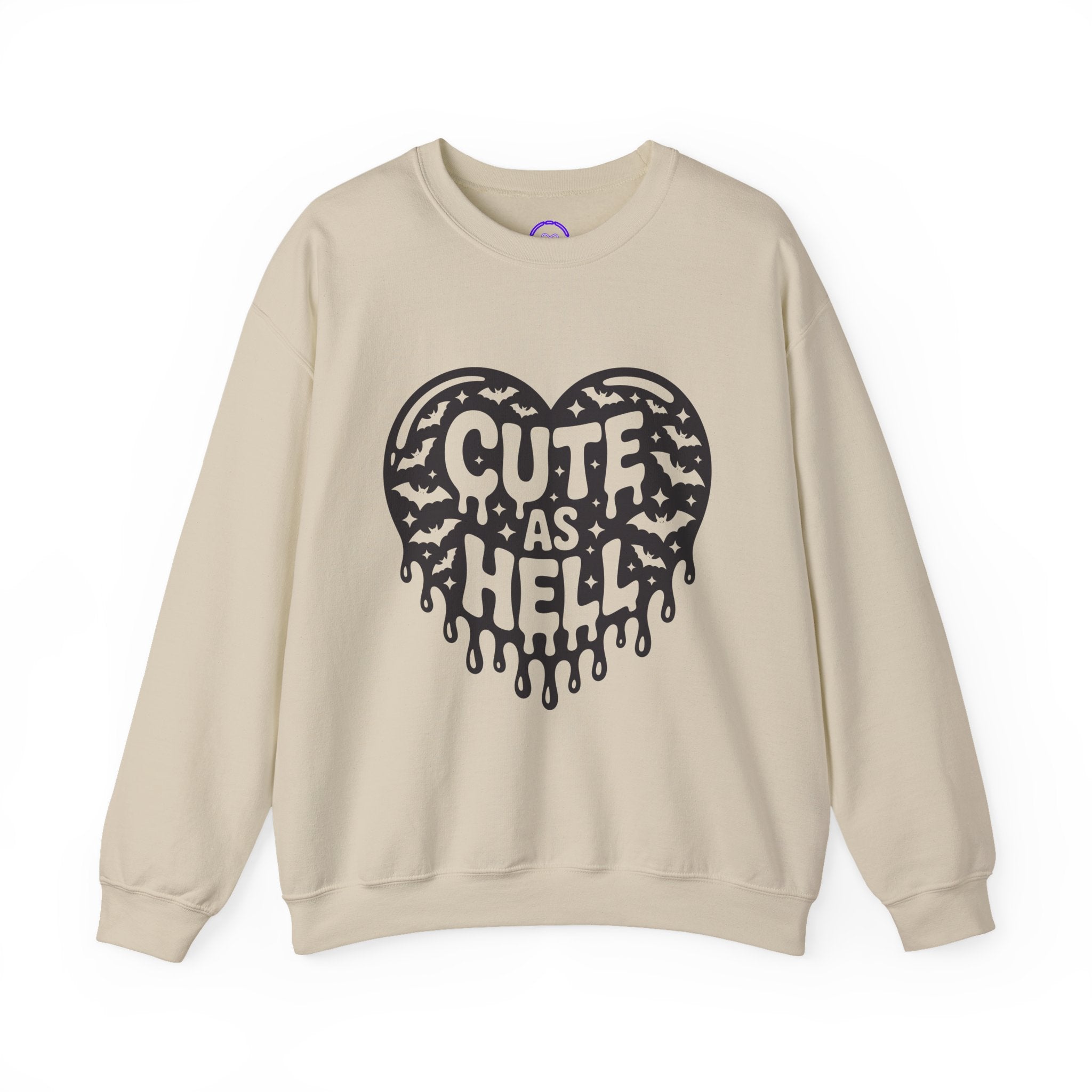 Cute As Hell heart graphic Sweatshirt | gothic drip typography