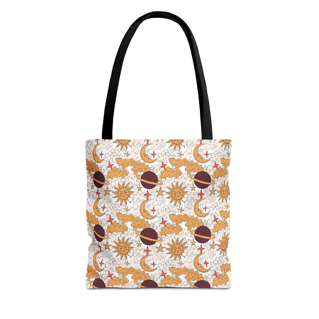 Celestial Sun Moon Pattern Tote Bag | Astrology Zodiac Starry Design