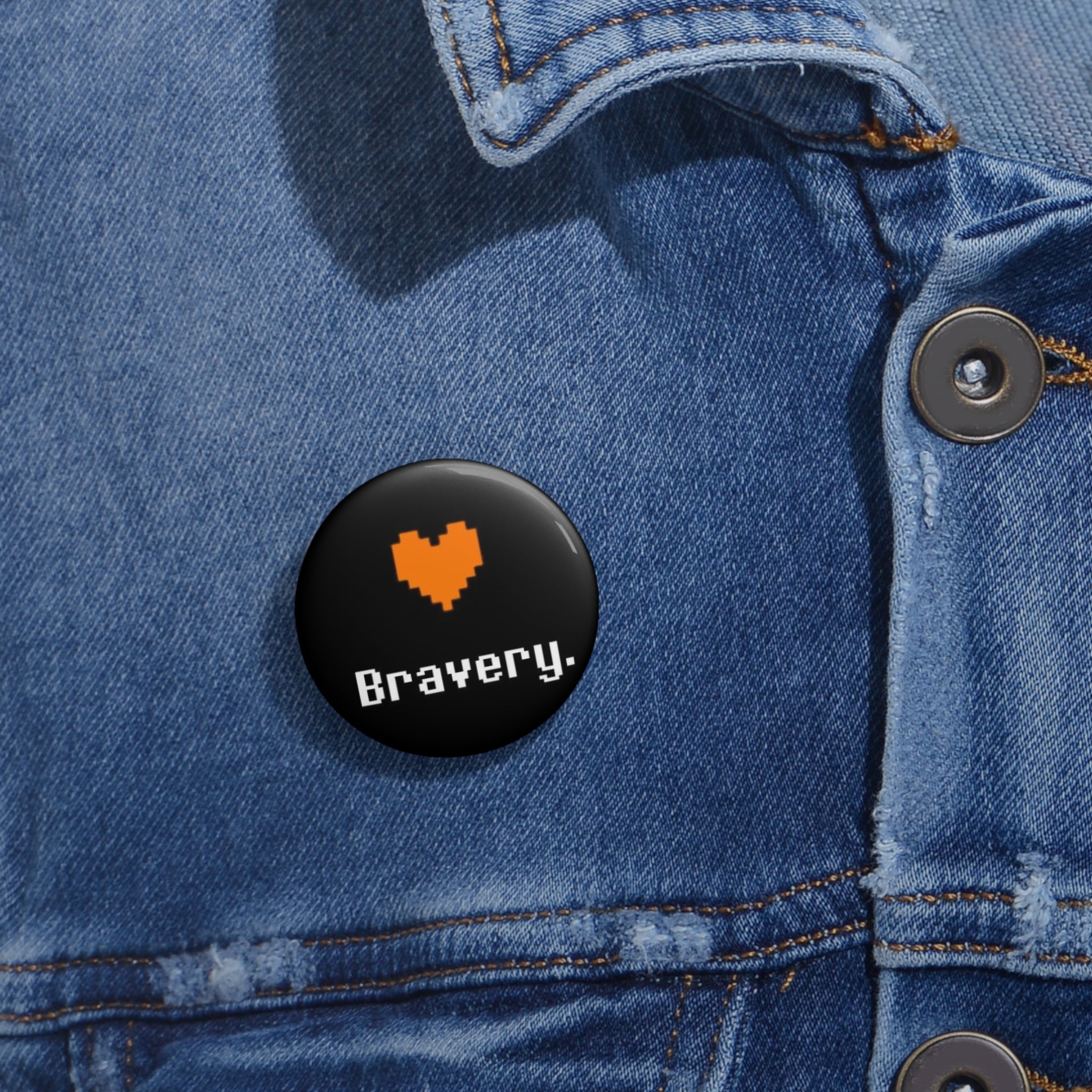 Undertale Bravery Orange Pixel Heart Bravery pin