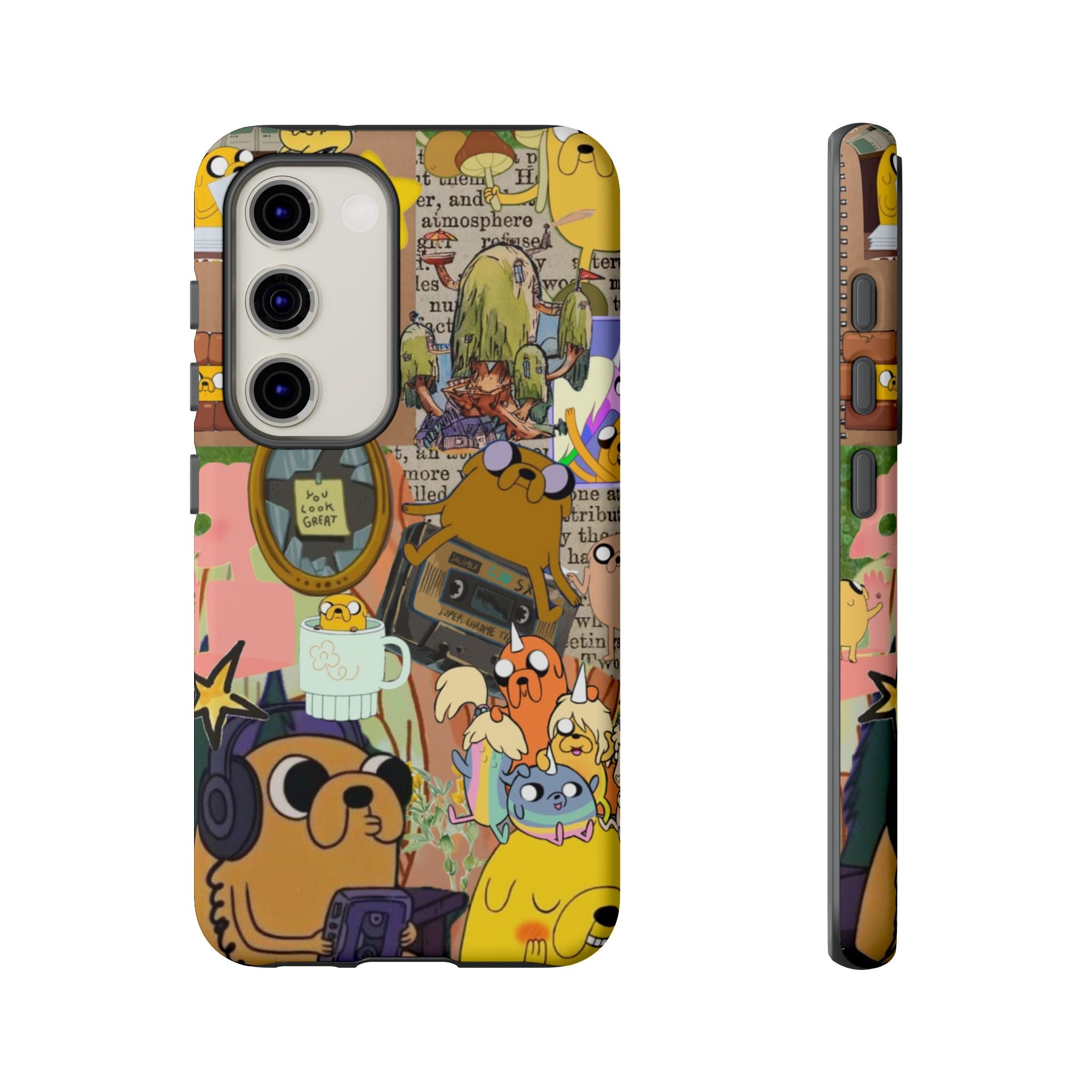 Adventure Time Jake the Dog Cartoon Collage Phone Case | Adventure Dog Character Pattern